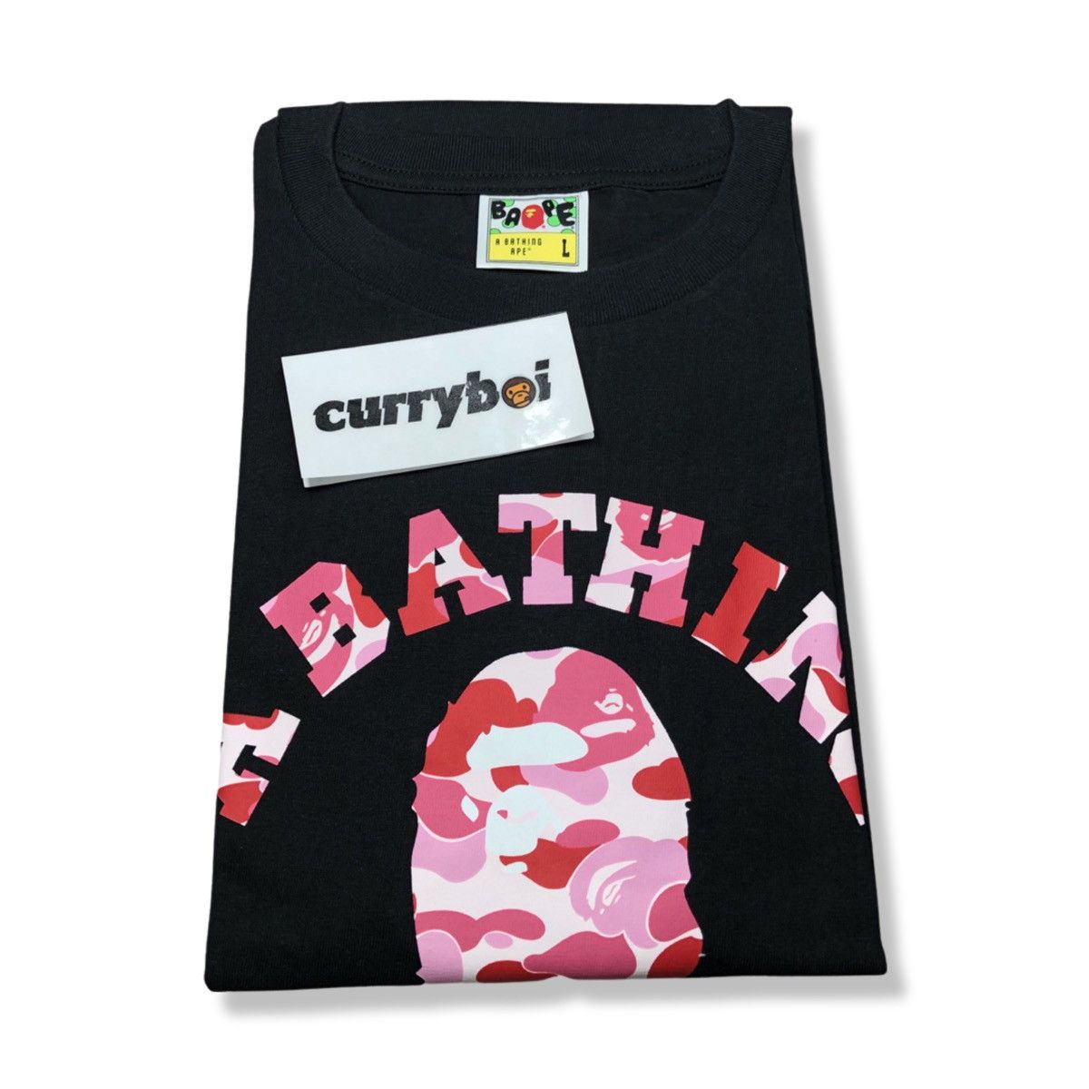 Bape BAPE ABC Camo College Tee Black/Pink (SS21) Size US L / EU 52-54 / 3 - 3 Thumbnail