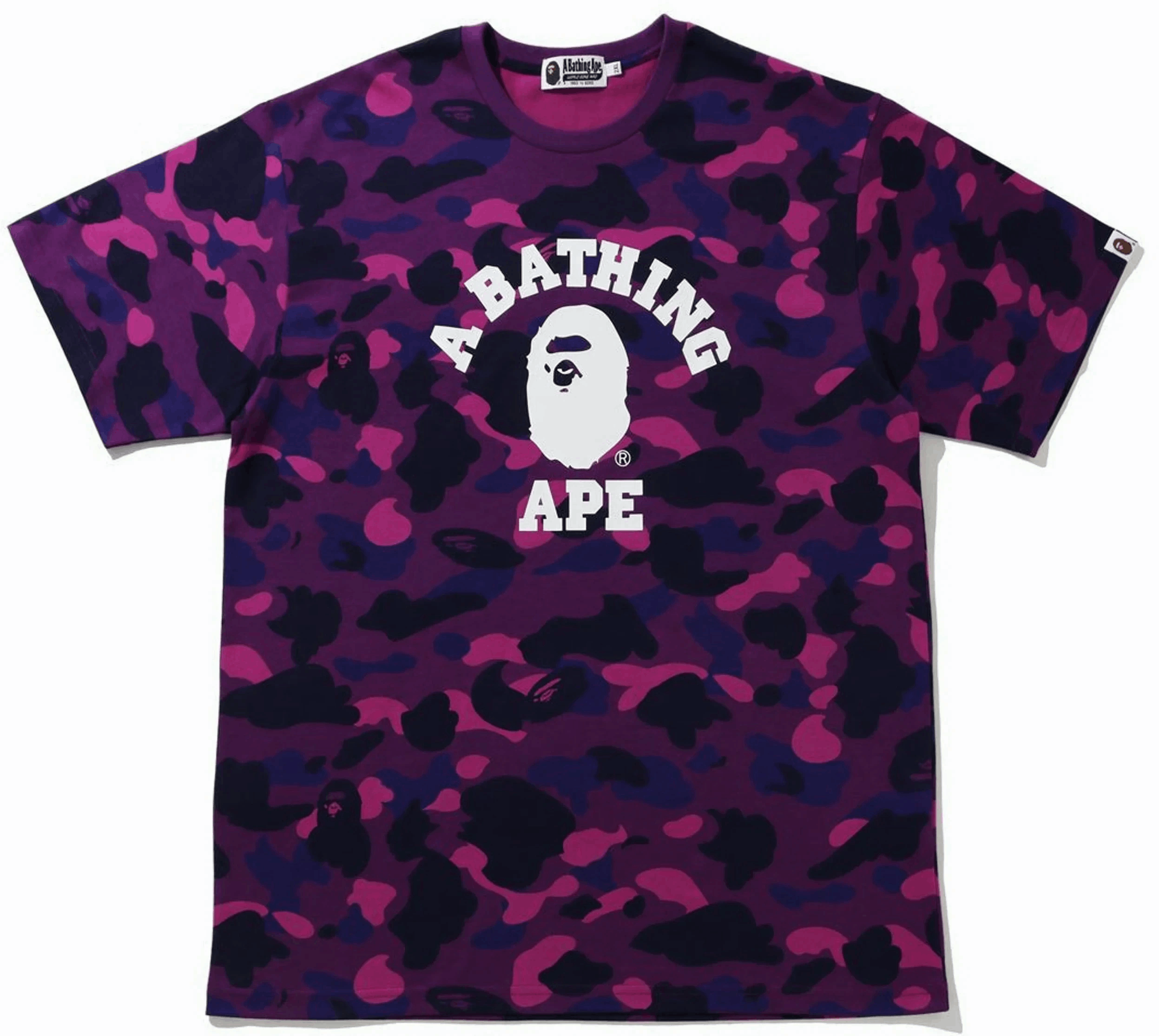 Bape BAPE Color Camo College Tee Purple Size US XL / EU 56 / 4 - 2 Thumbnail