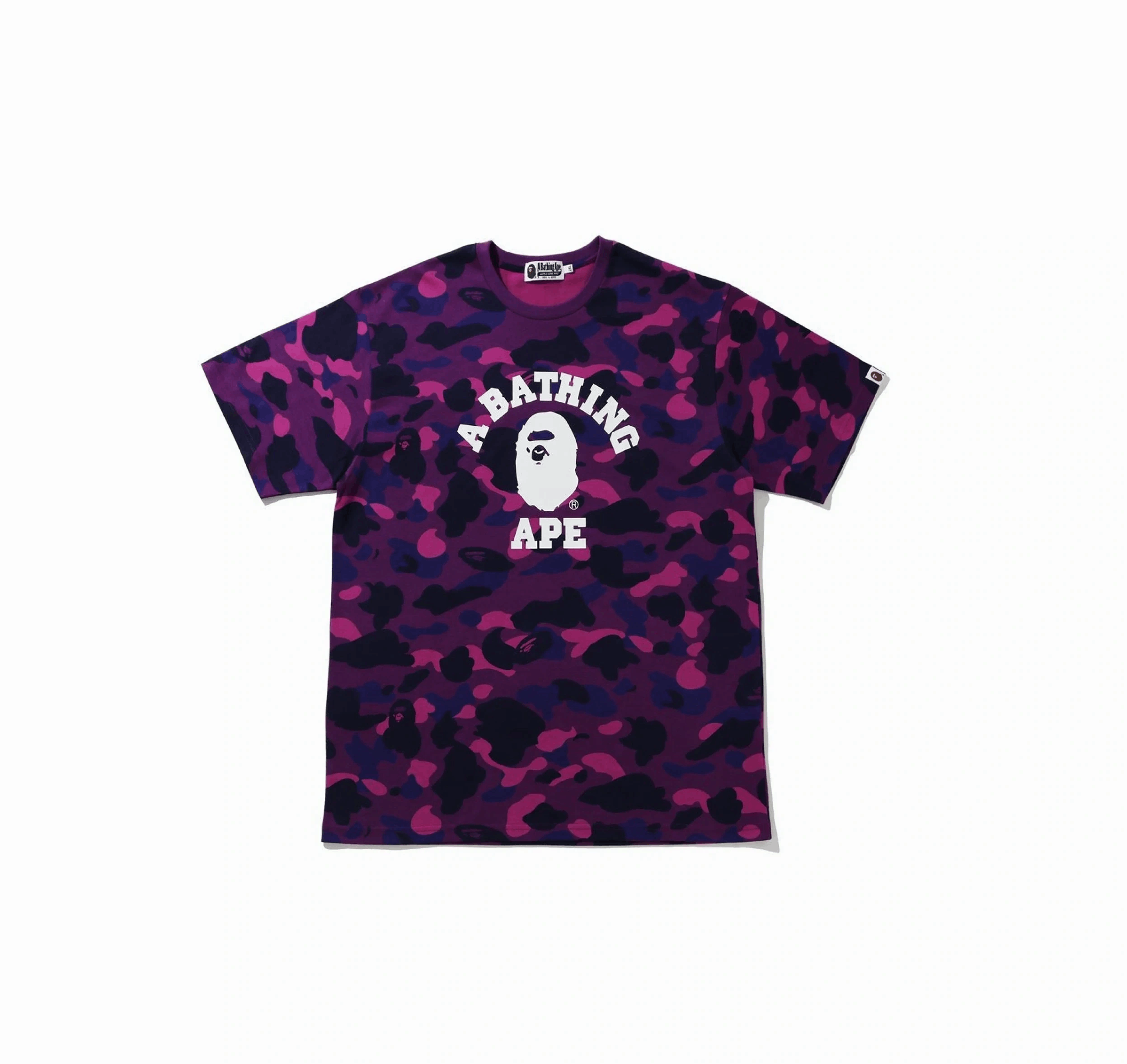 Bape BAPE Color Camo College Tee Purple Size US XL / EU 56 / 4 - 1 Thumbnail