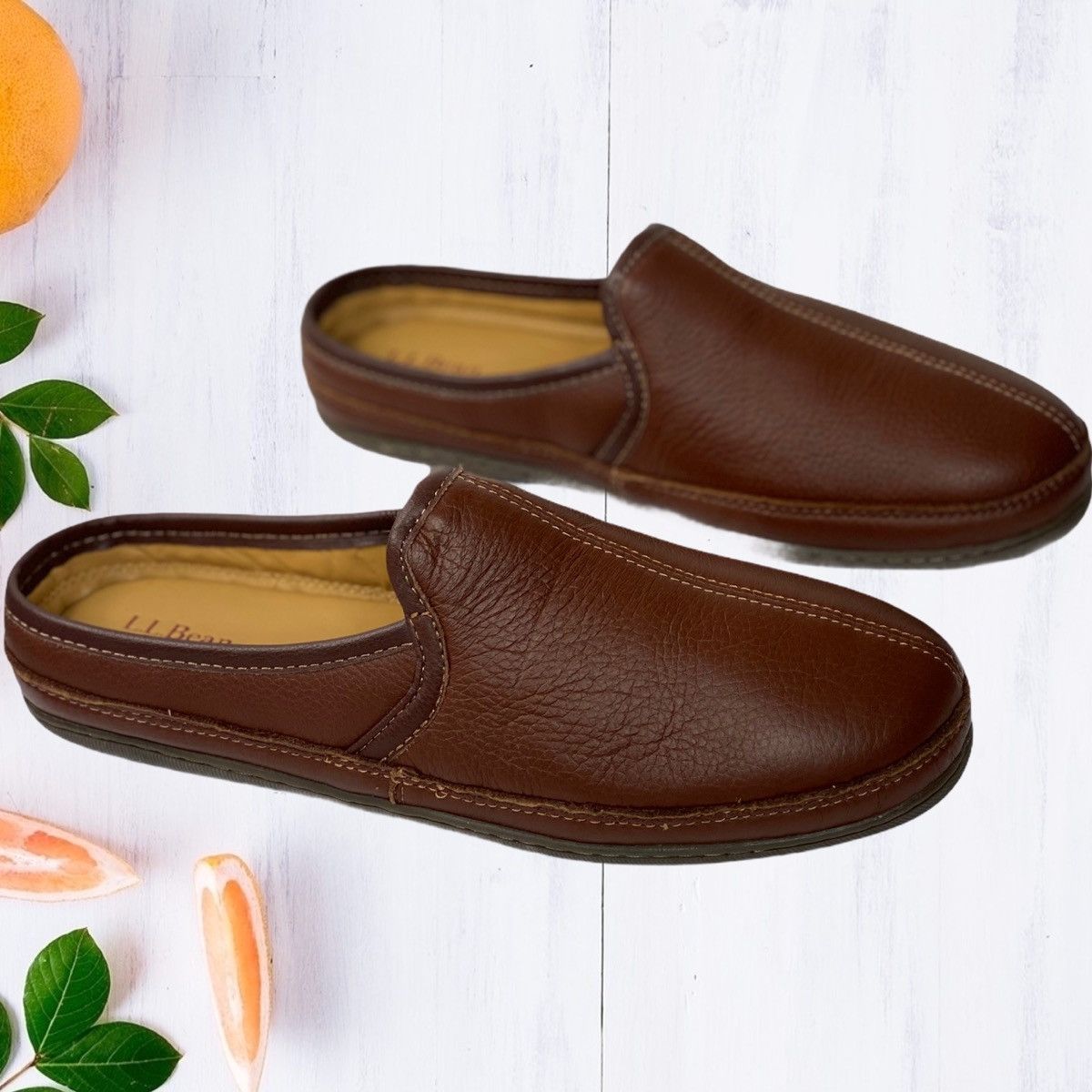 L.L. Bean NWOB LL Bean Elkhide Slipper Scuffs Men’s Size 13 Grailed