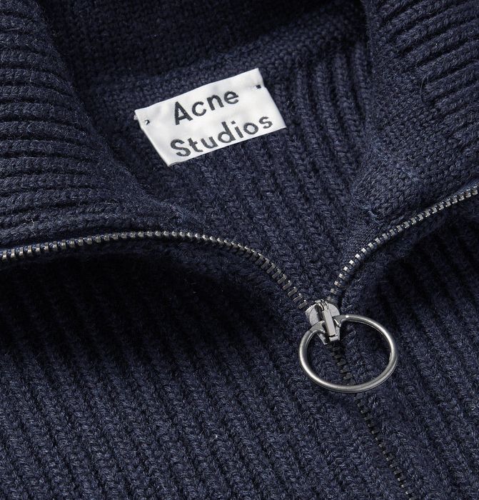 Acne Studios NEPTUNE RIBBED WOOL-BLEND HALF-ZIP SWEATER | Grailed