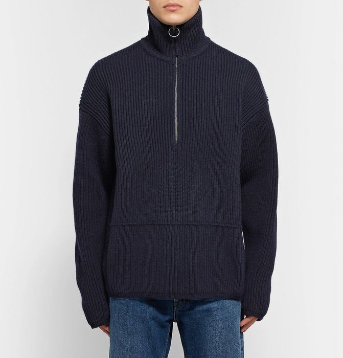 Acne Studios NEPTUNE RIBBED WOOL-BLEND HALF-ZIP SWEATER | Grailed