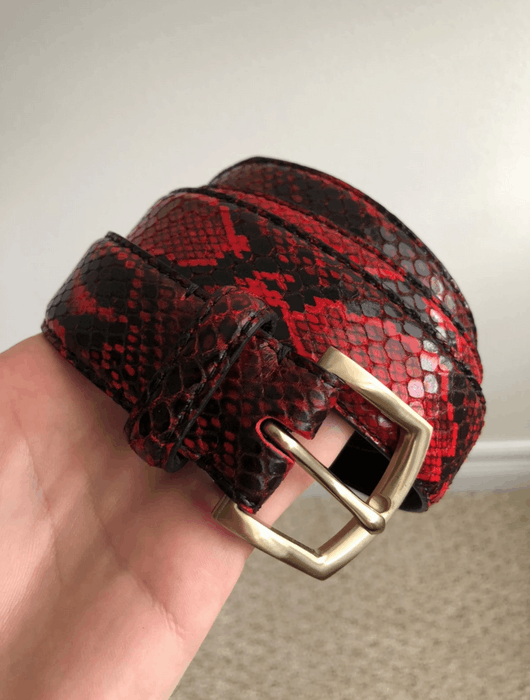 Supreme faux hot sale snakeskin belt red