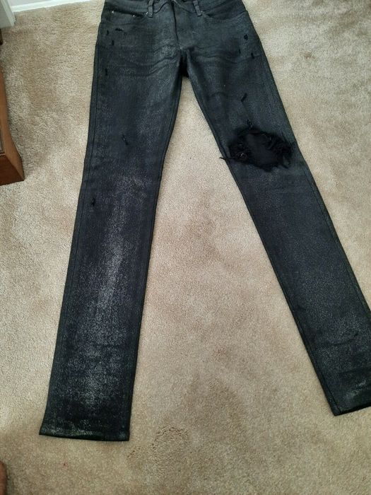 Amiri Amiri Glitter Black Waxed Jeans 32