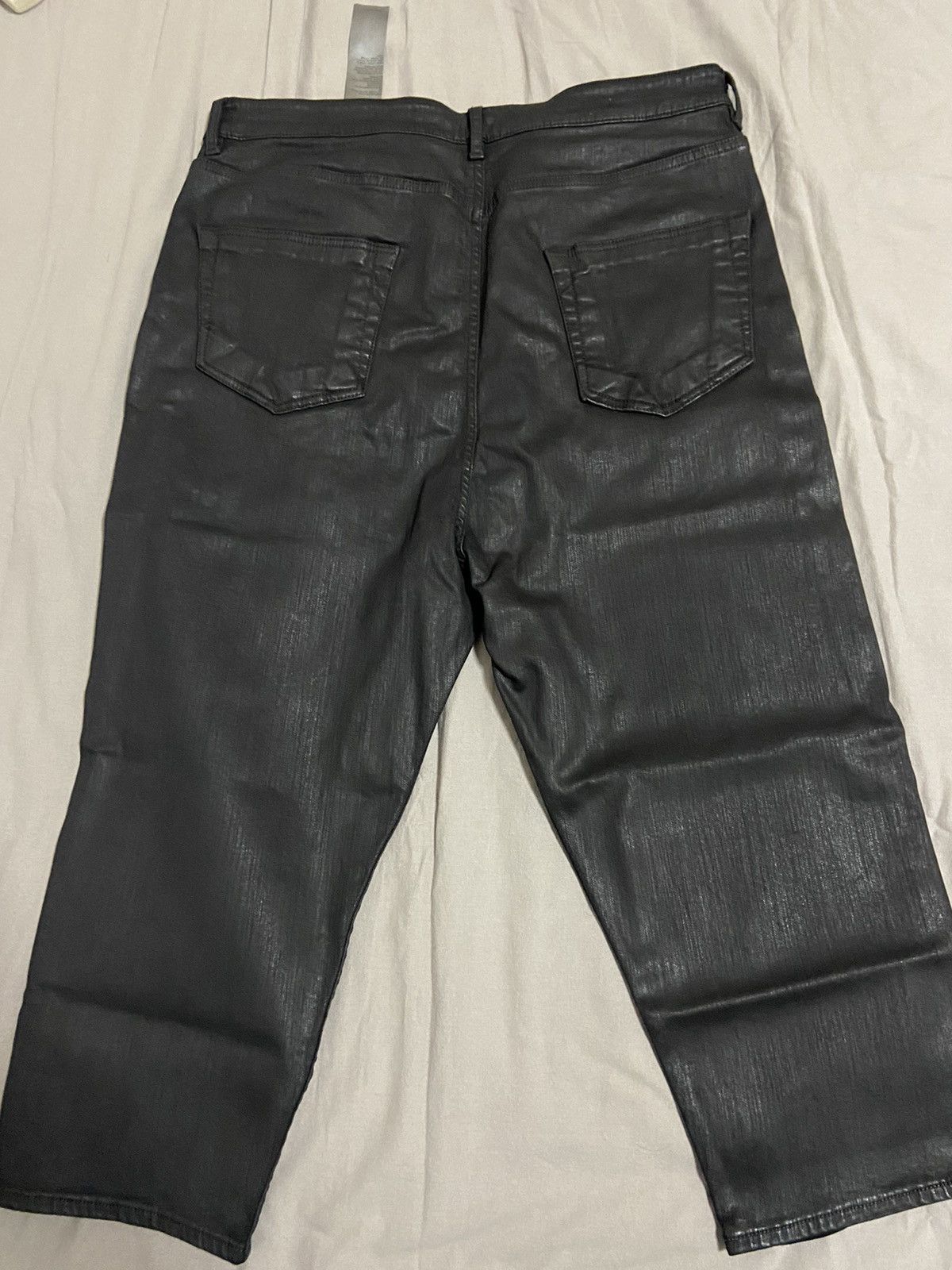 Rick Owens Drkshdw 20ss Tapered Bladder Black Wax Zip Pocket Cropped Pants Size US 34 / EU 50 - 7 Thumbnail
