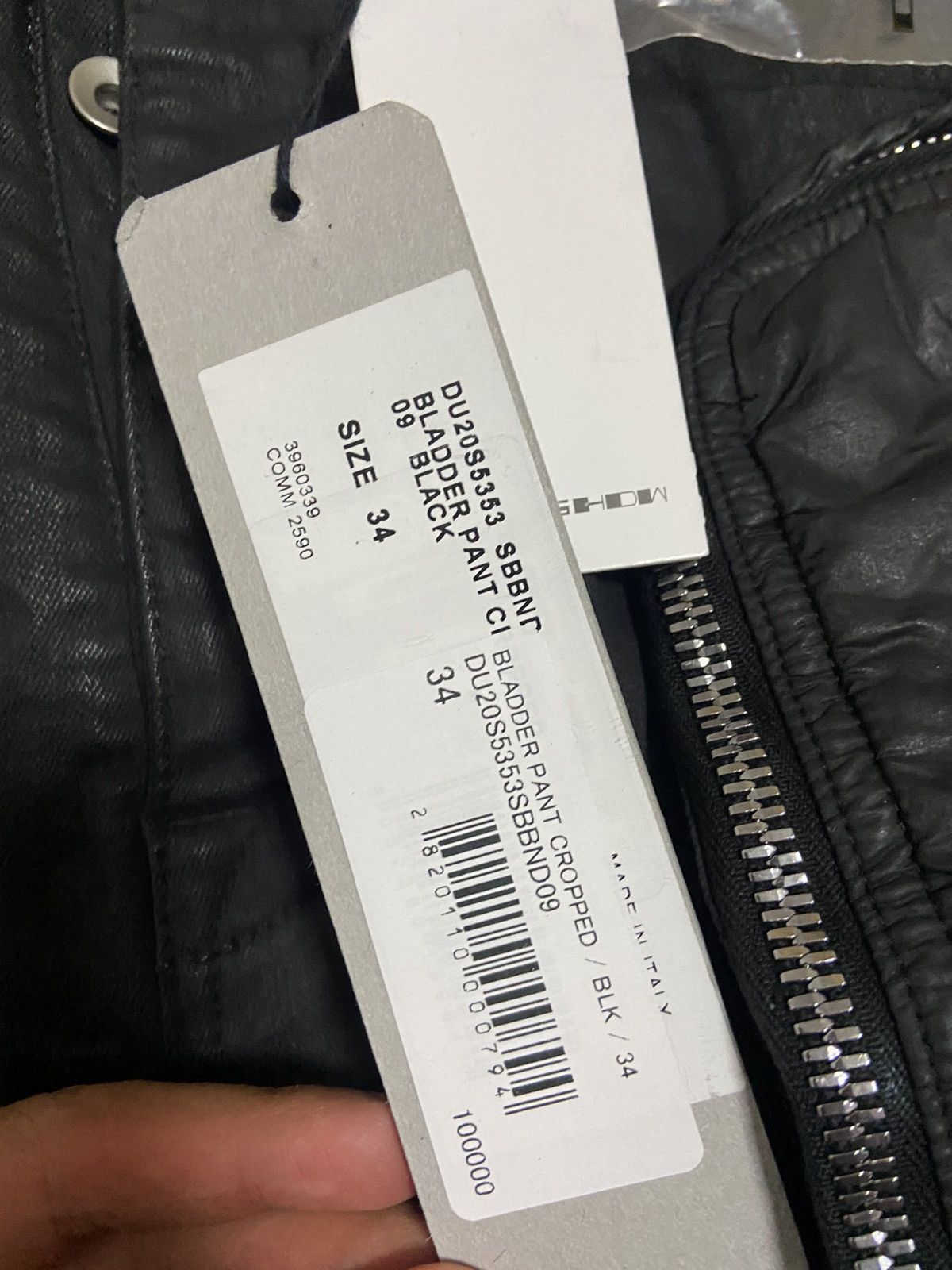 Rick Owens Drkshdw 20ss Tapered Bladder Black Wax Zip Pocket Cropped Pants Size US 34 / EU 50 - 6 Thumbnail