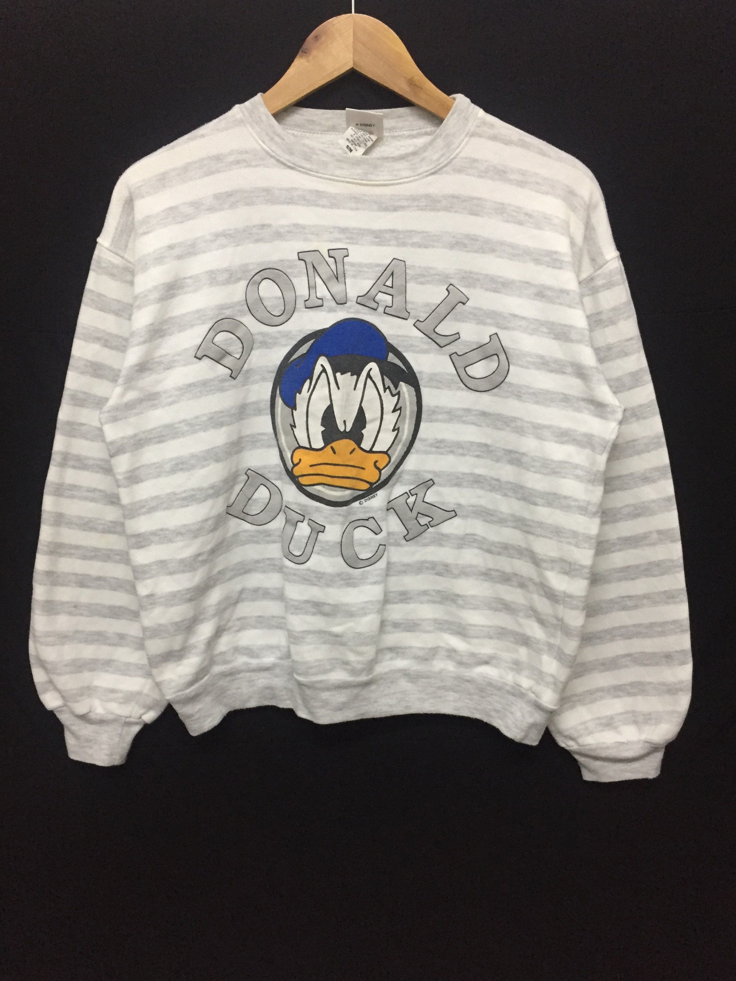 Vintage 1990s Donald Duck Mad Face Stripe sweatshirt Size US XS / EU 42 / 0 - 1 Thumbnail