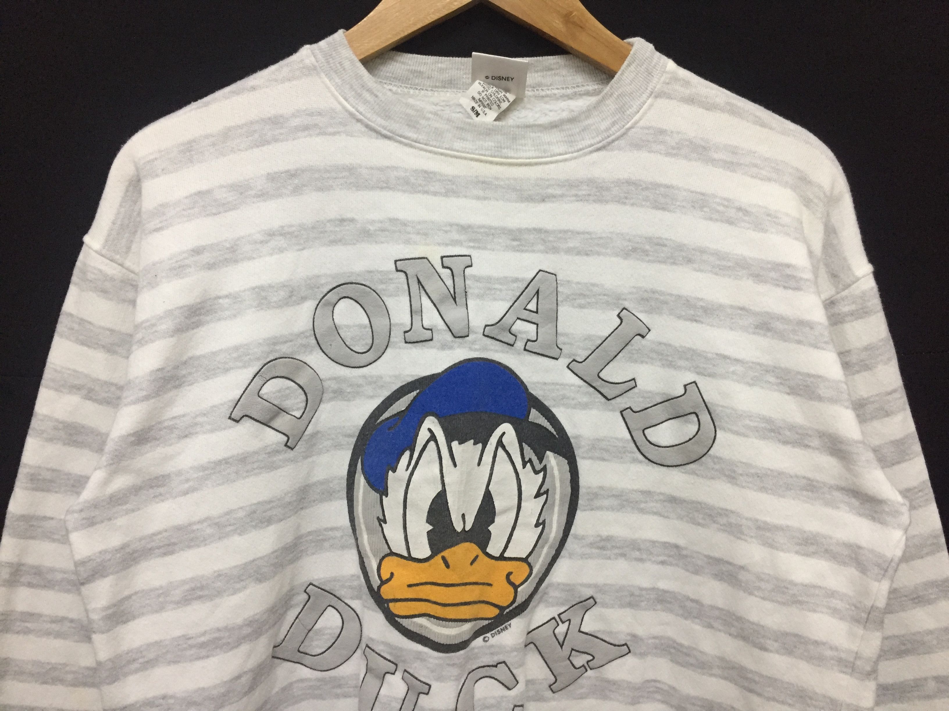 Vintage 1990s Donald Duck Mad Face Stripe sweatshirt Size US XS / EU 42 / 0 - 3 Thumbnail