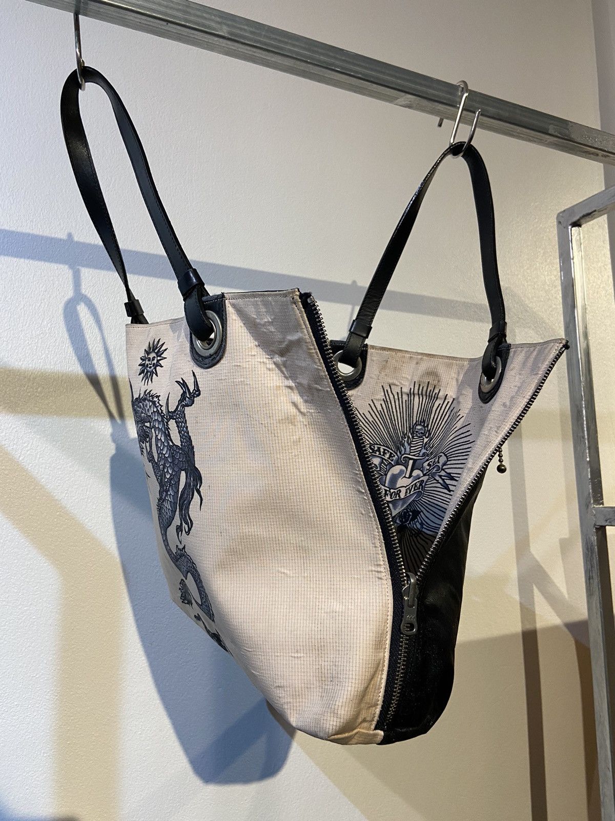 Jean Paul Gaultier Dragon & Heart Tattoo Reversible Tote Bag