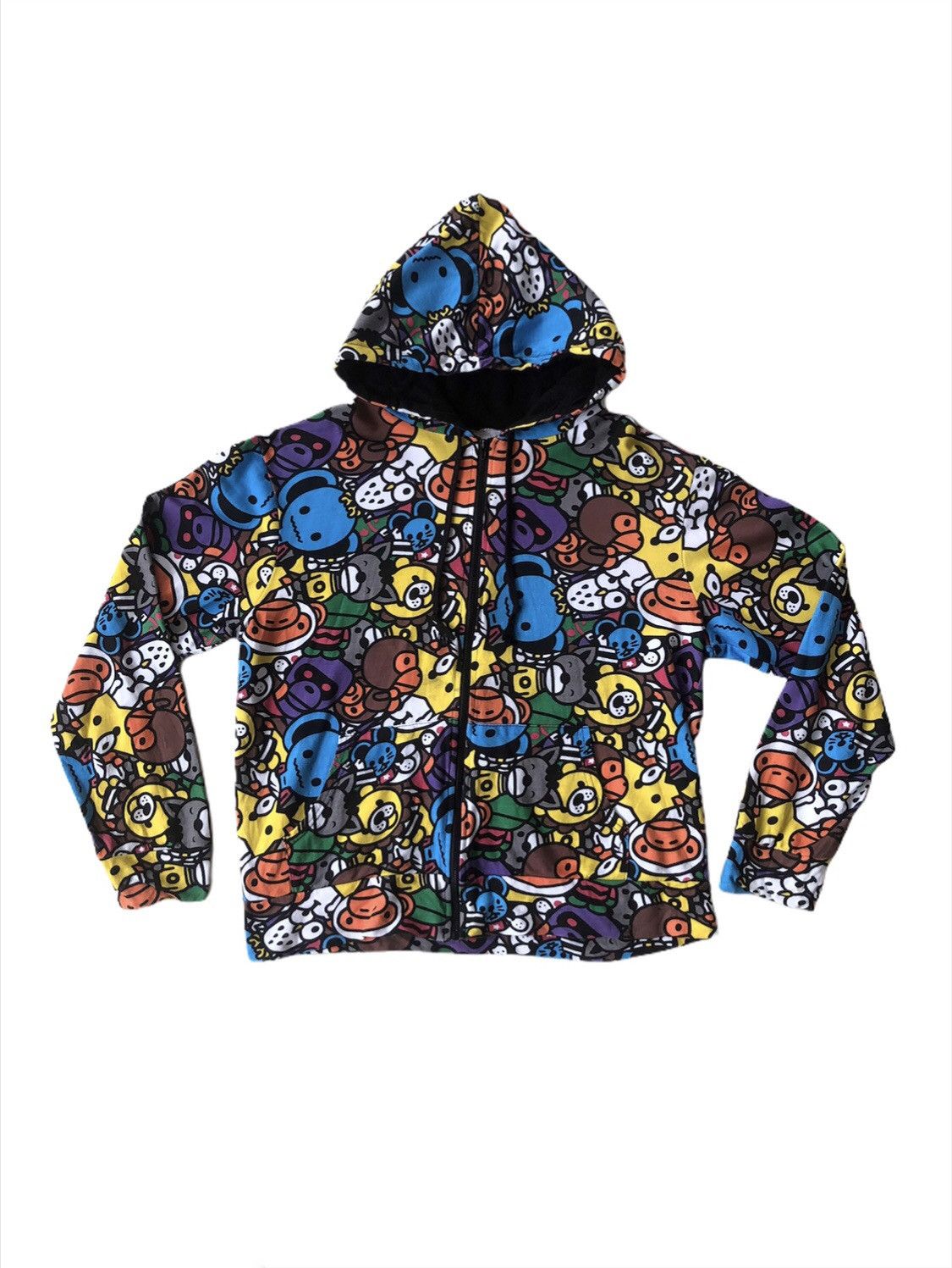 Overprinted Anime Baby Milo Zipper Hoodie Sweater
