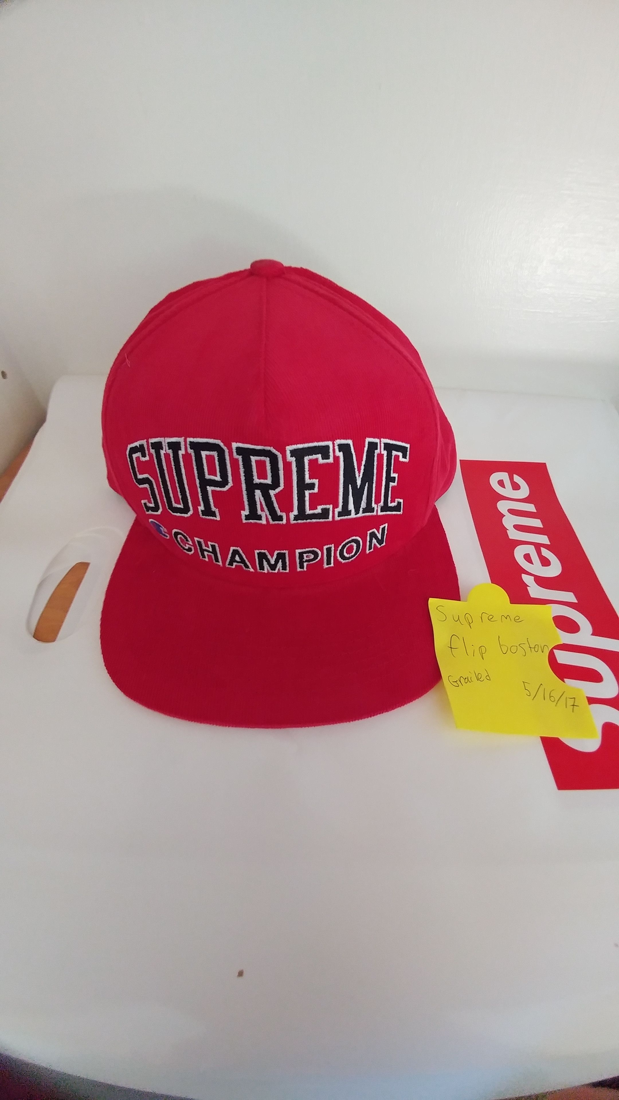 Supreme Champion x Supreme 5 panel corduroy hat red Grailed