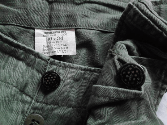 Vintage Vintage WW2 US Army 13 Star Combat Pants Reproduction Size US 31 - 7 Thumbnail