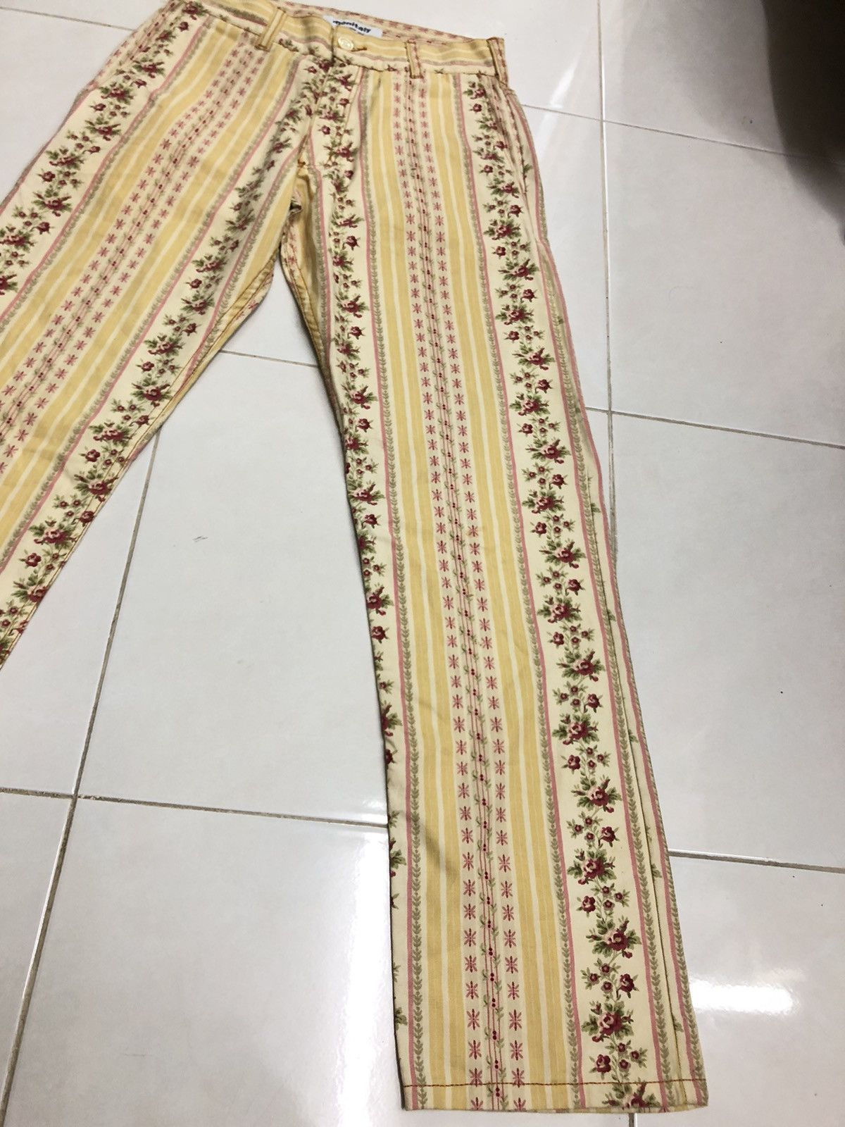 Monitaly Monitaly 1990s Floral Printed Denim Pant Size US 28 / EU 44 - 4 Thumbnail