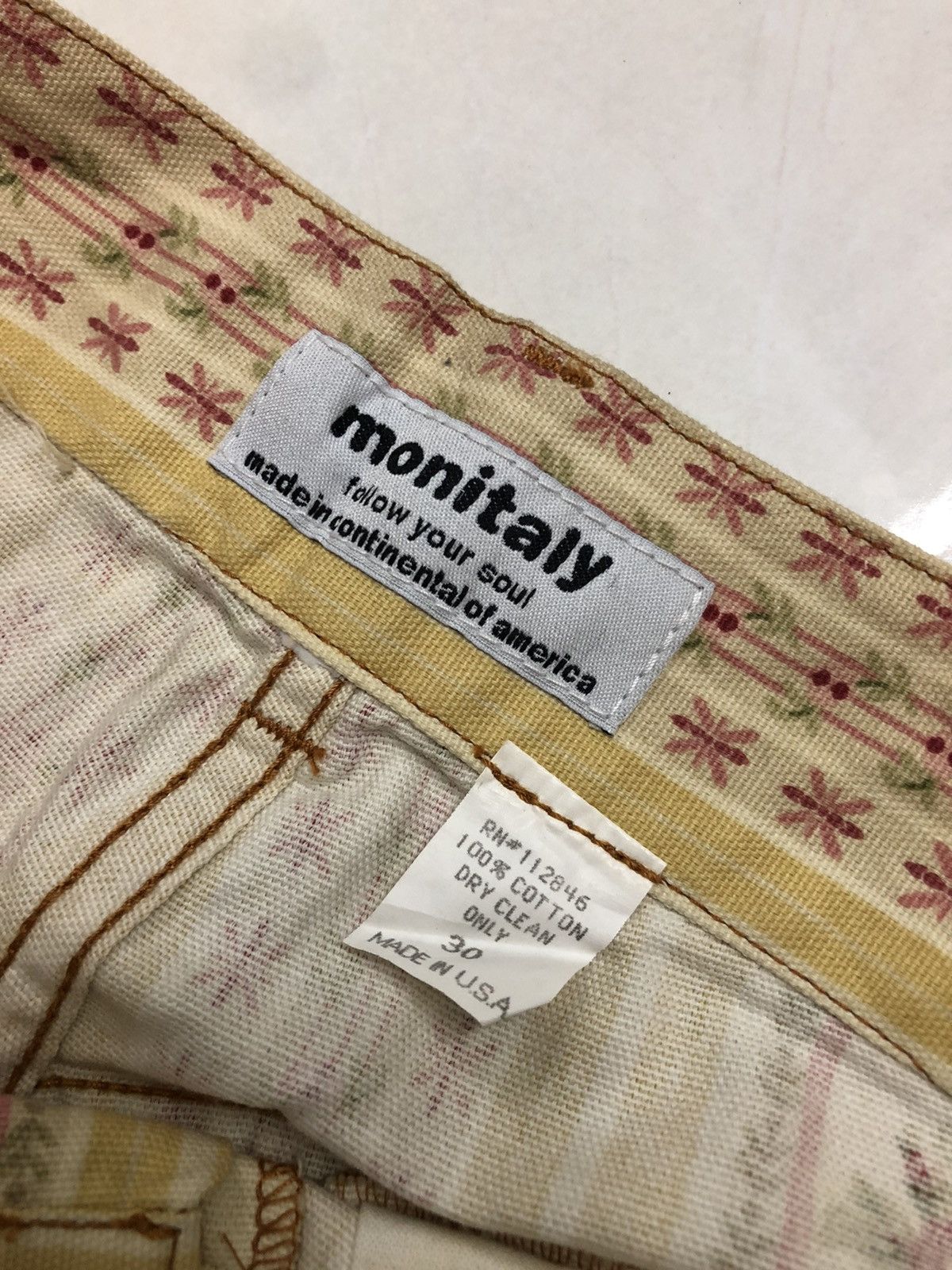 Monitaly Monitaly 1990s Floral Printed Denim Pant Size US 28 / EU 44 - 3 Thumbnail