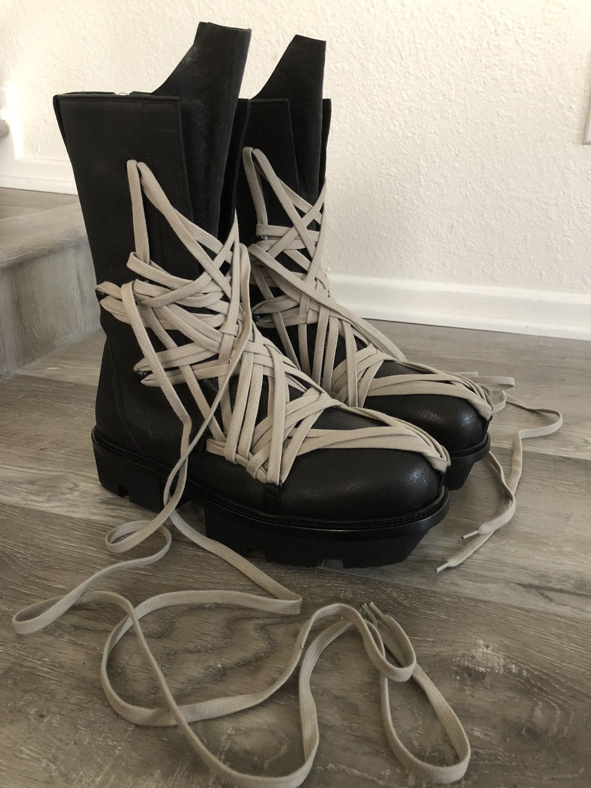 Rick Owens Tecuatl Leather Megalace Army Megatooth Army Boots BNIB 