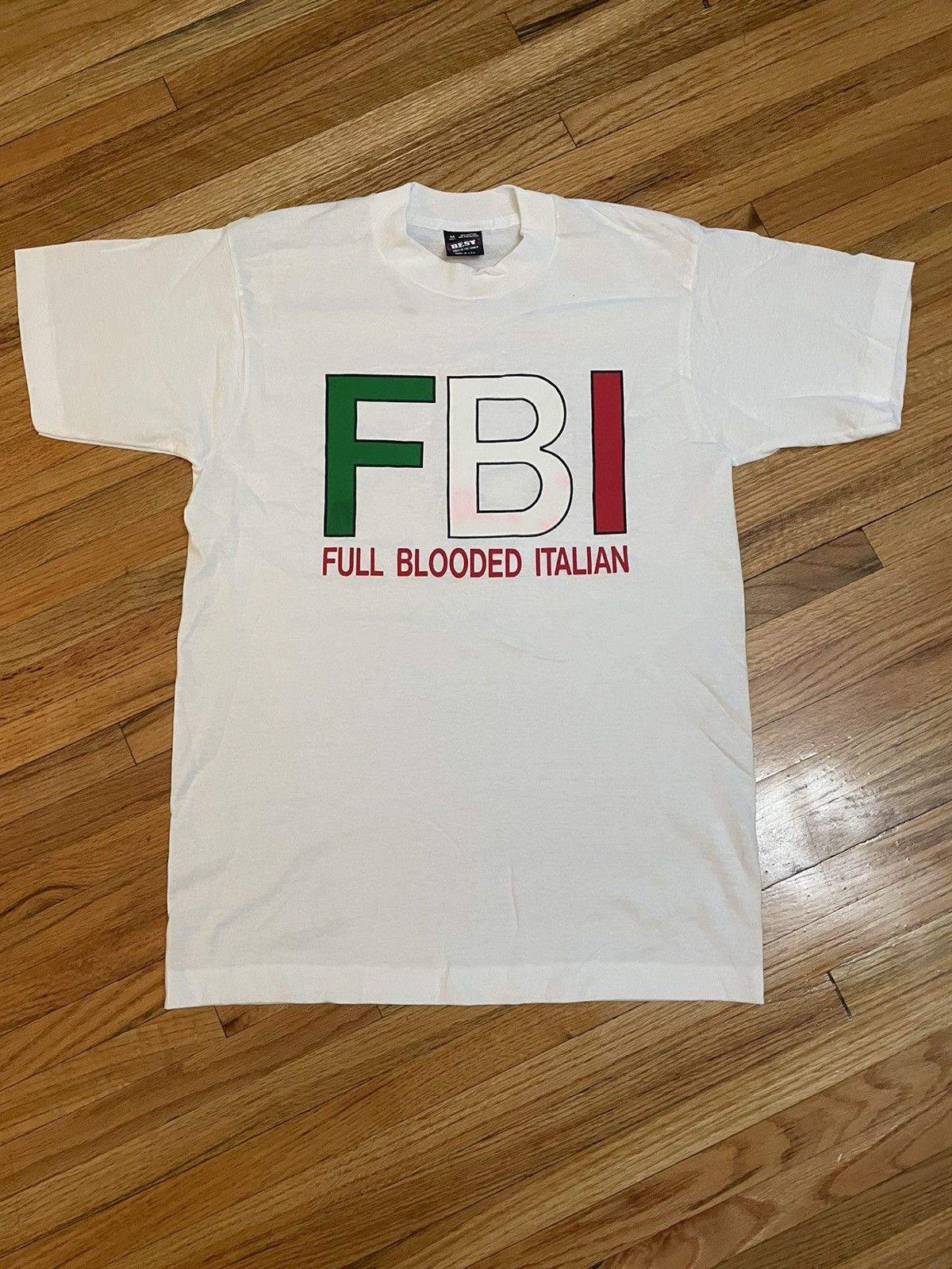 Vintage Vintage Single Stitch Full Blooded Italian FBI T-Shirt Size US M / EU 48-50 / 2 - 1 Thumbnail