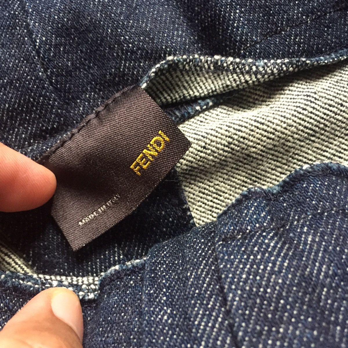 Authentic Fendi Embroided Line denim