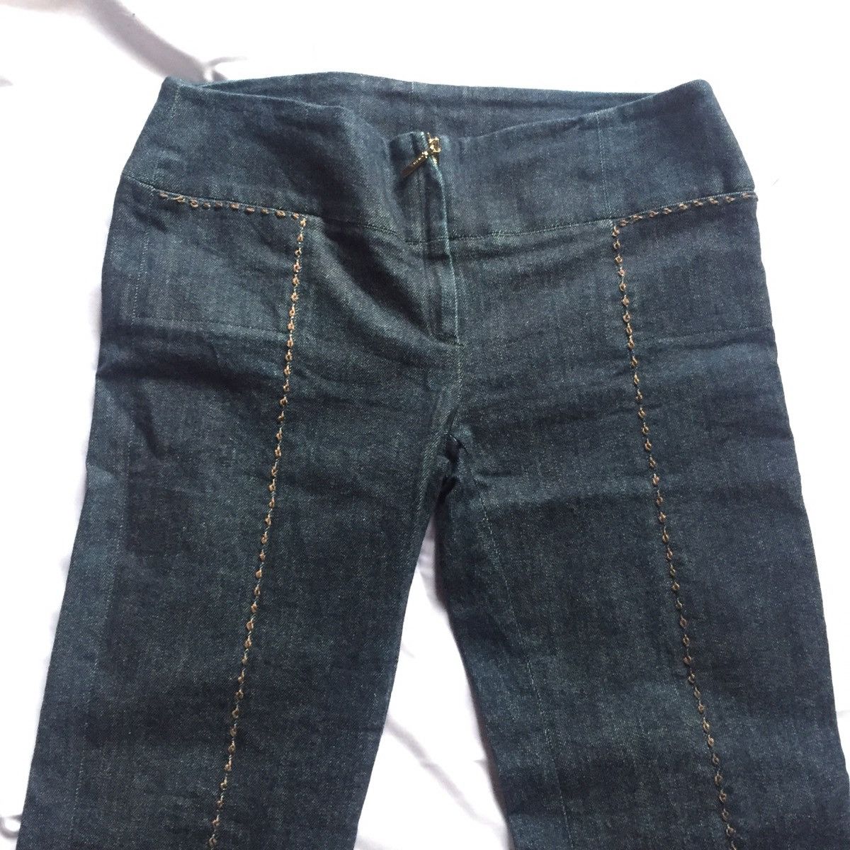 Authentic Fendi Embroided Line denim