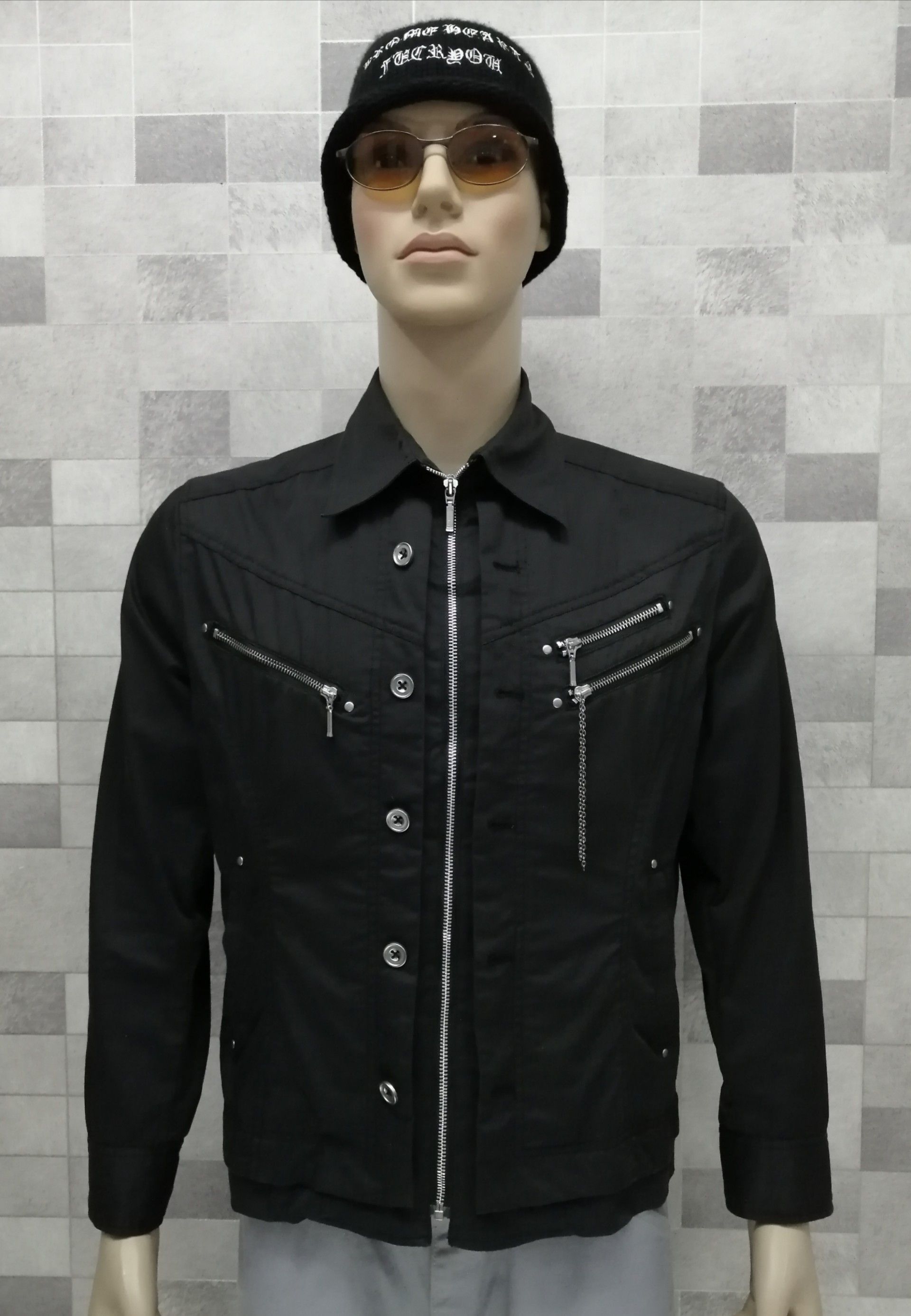 🔥Black 🔥SEMANTIC DESIGN Punk Multizipper Shirt