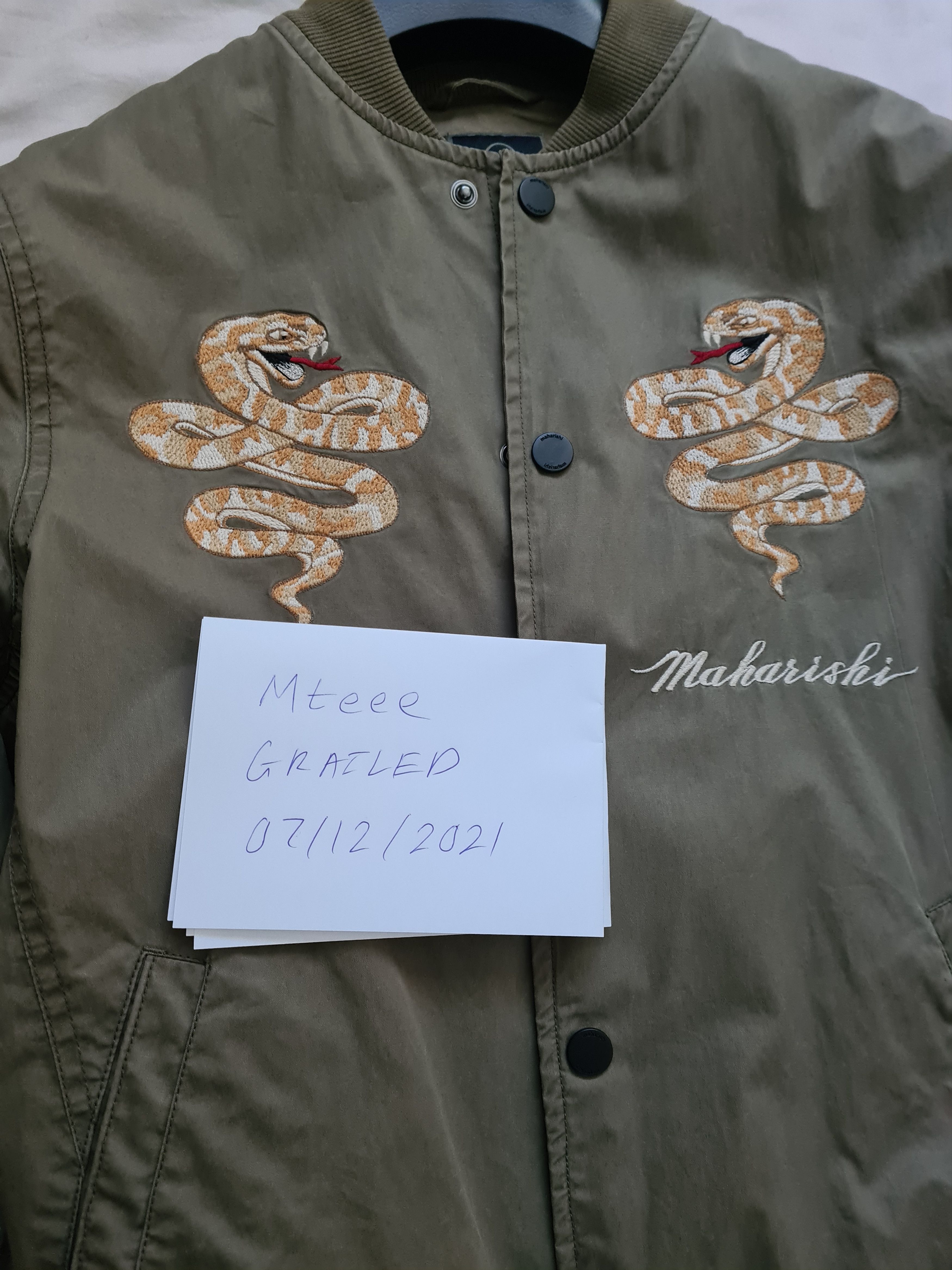 Maharishi embroidered snake tour bomber jacket online
