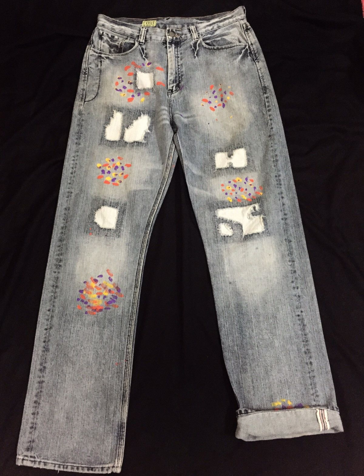 Vintage Union Made Selvedge Jean Distress splattered Paint