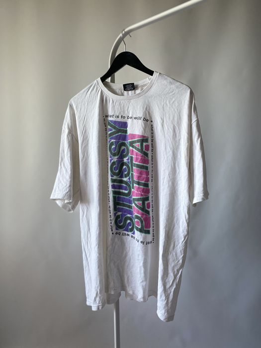 Stussy STUSSY x PATTA T-Shirt Size XL white cotton tee big logo | Grailed