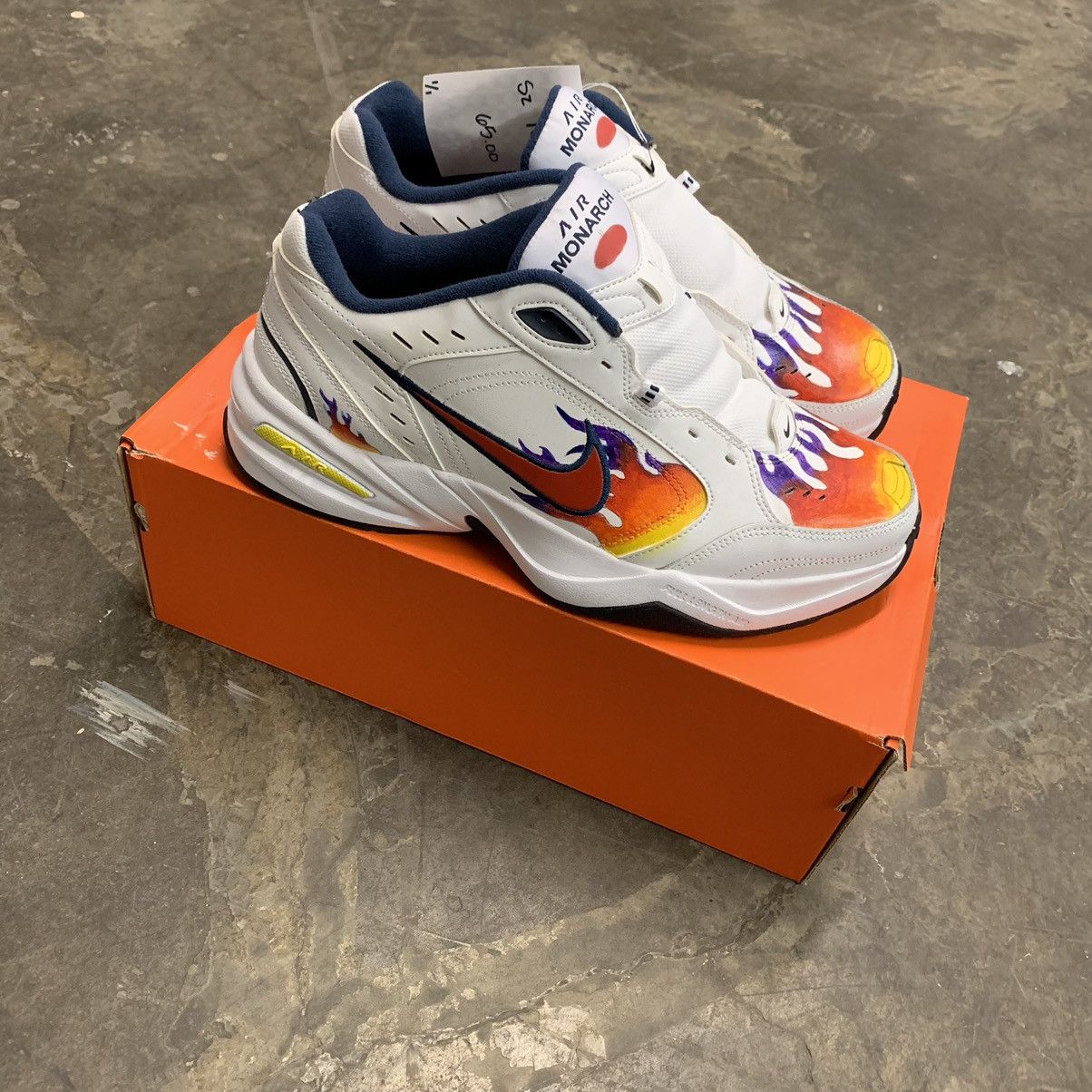 Custom Nike Air Monarch IV White Navy Supreme Like Custom Grailed