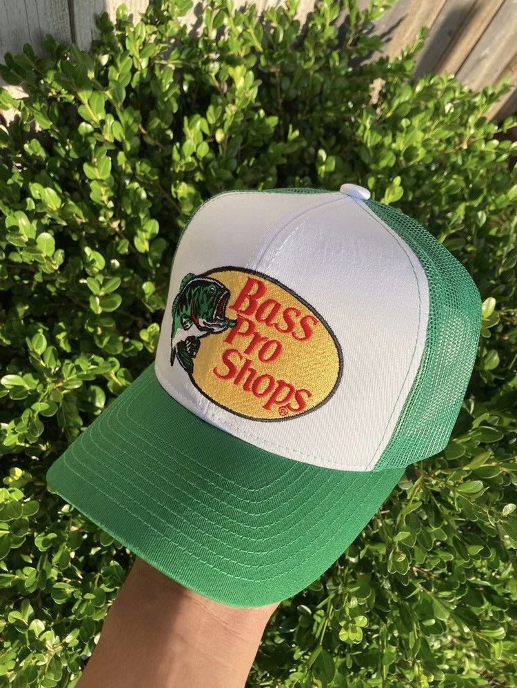 Vintage NEW 🔥Bass Pro Shops Green/White Trucker Hat PERFECT FIT