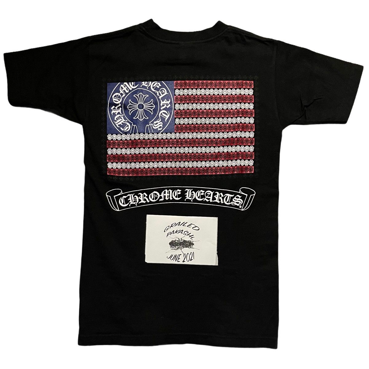 ★Chrome Hearts★American Flag Dagger T-Shirt Black★大人気 American Flag Dagger T-Shirt 