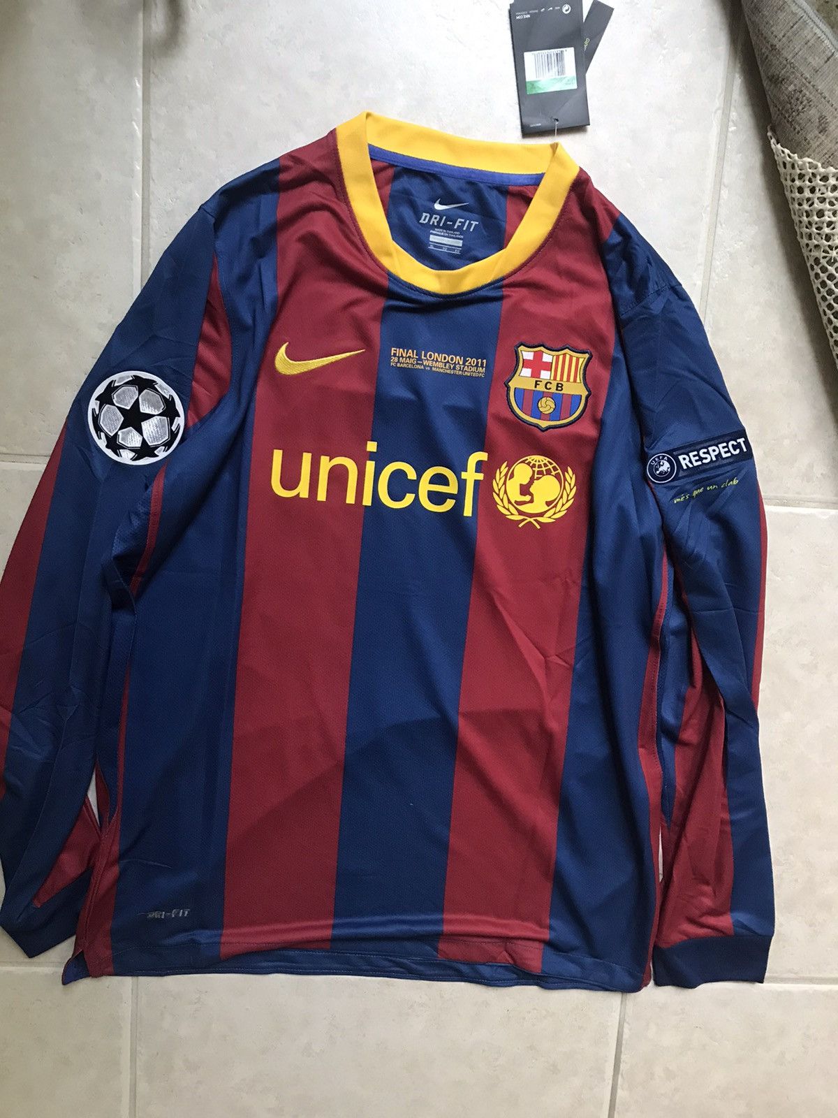 Vintage Lionel Messi 20011 Champions League Final Barcelona Jersey 