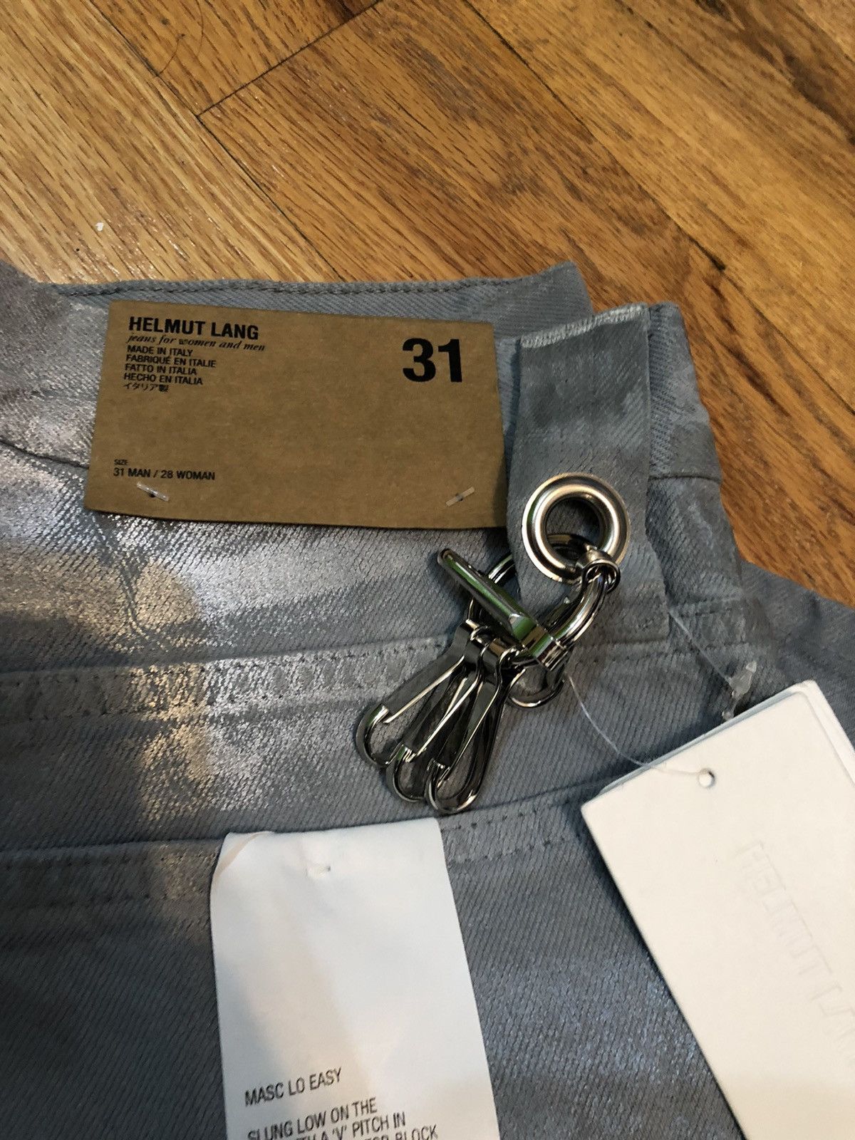 Helmut Lang 🌊🌊🌊Helmut Lang Reflective Gray Straight Leg Jeans Size US 31 - 3 Thumbnail