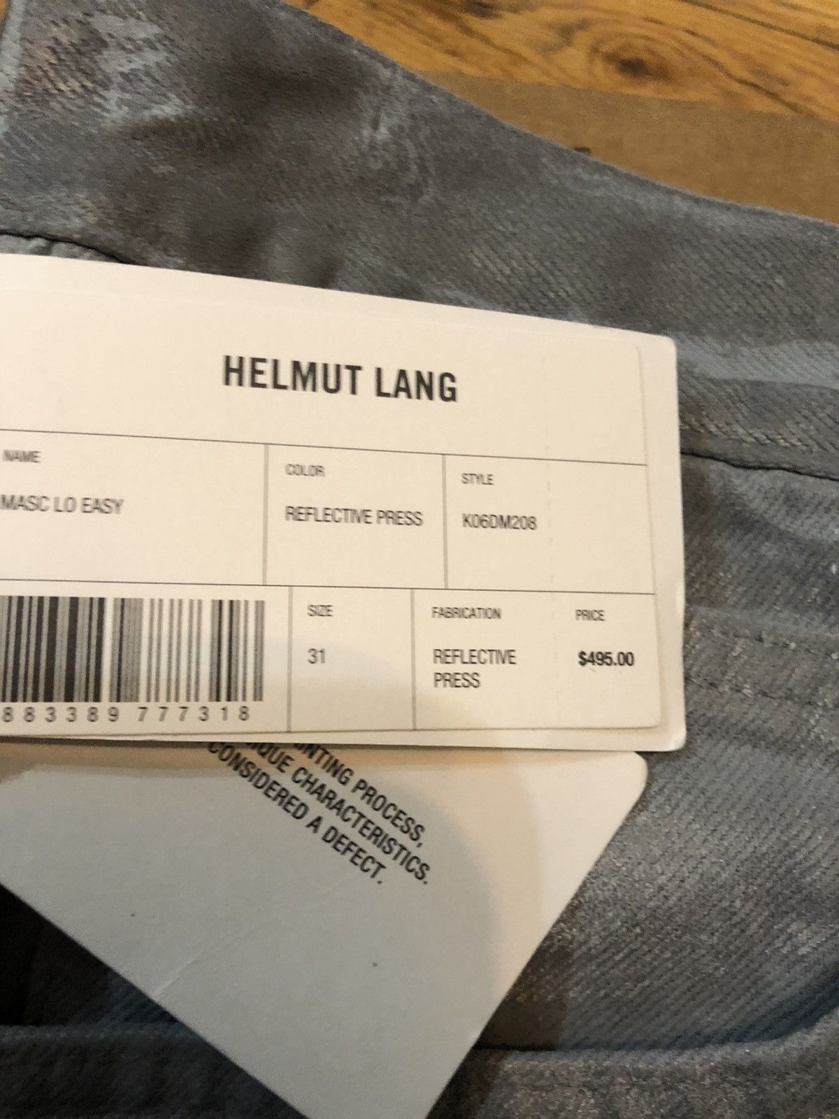 Helmut Lang 🌊🌊🌊Helmut Lang Reflective Gray Straight Leg Jeans Size US 31 - 4 Thumbnail