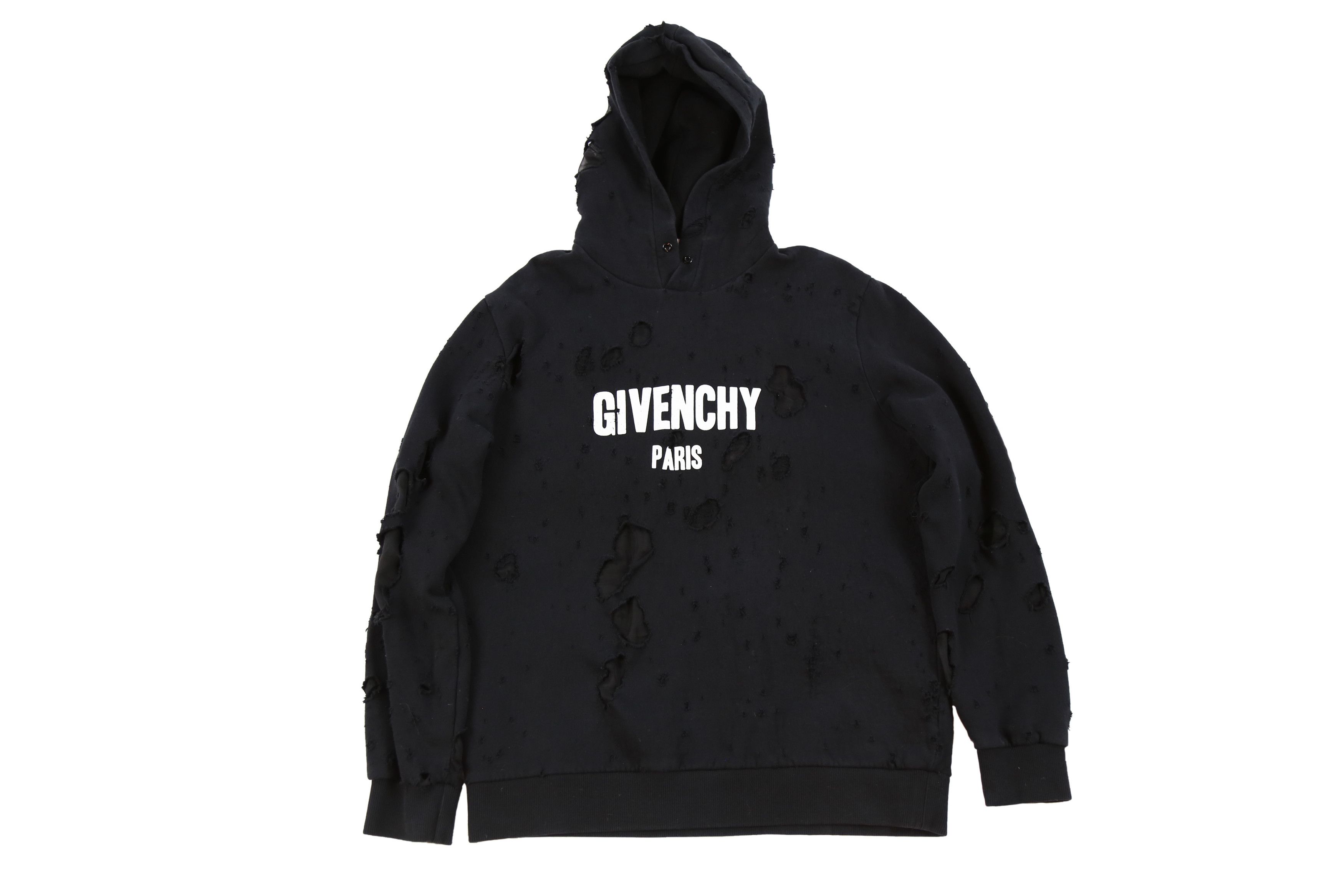 Givenchy Givenchy Distressed Logo Hoodie Size US L / EU 52-54 / 3 - 1 Thumbnail