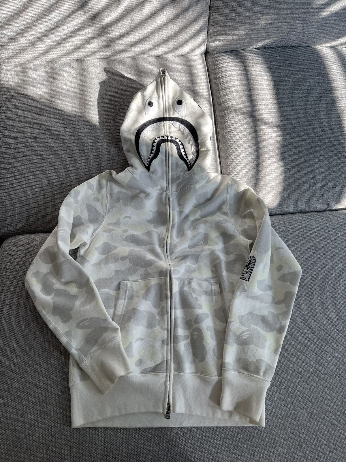 Black/grey Camo Shark Bape Hoodie Full Zip up for Sale in Killeen, TX -  OfferUp