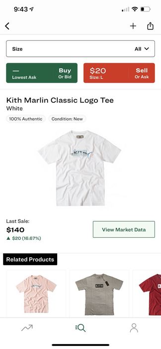 Kith Marlin Classic Logo Tee | Grailed