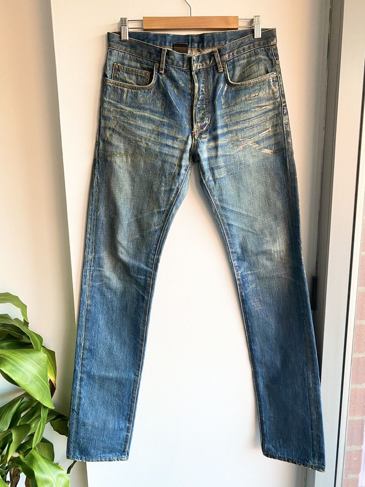 Dior Dior Homme 07 Wax Polyurethane Coated Waxed Denim Jeans | Grailed