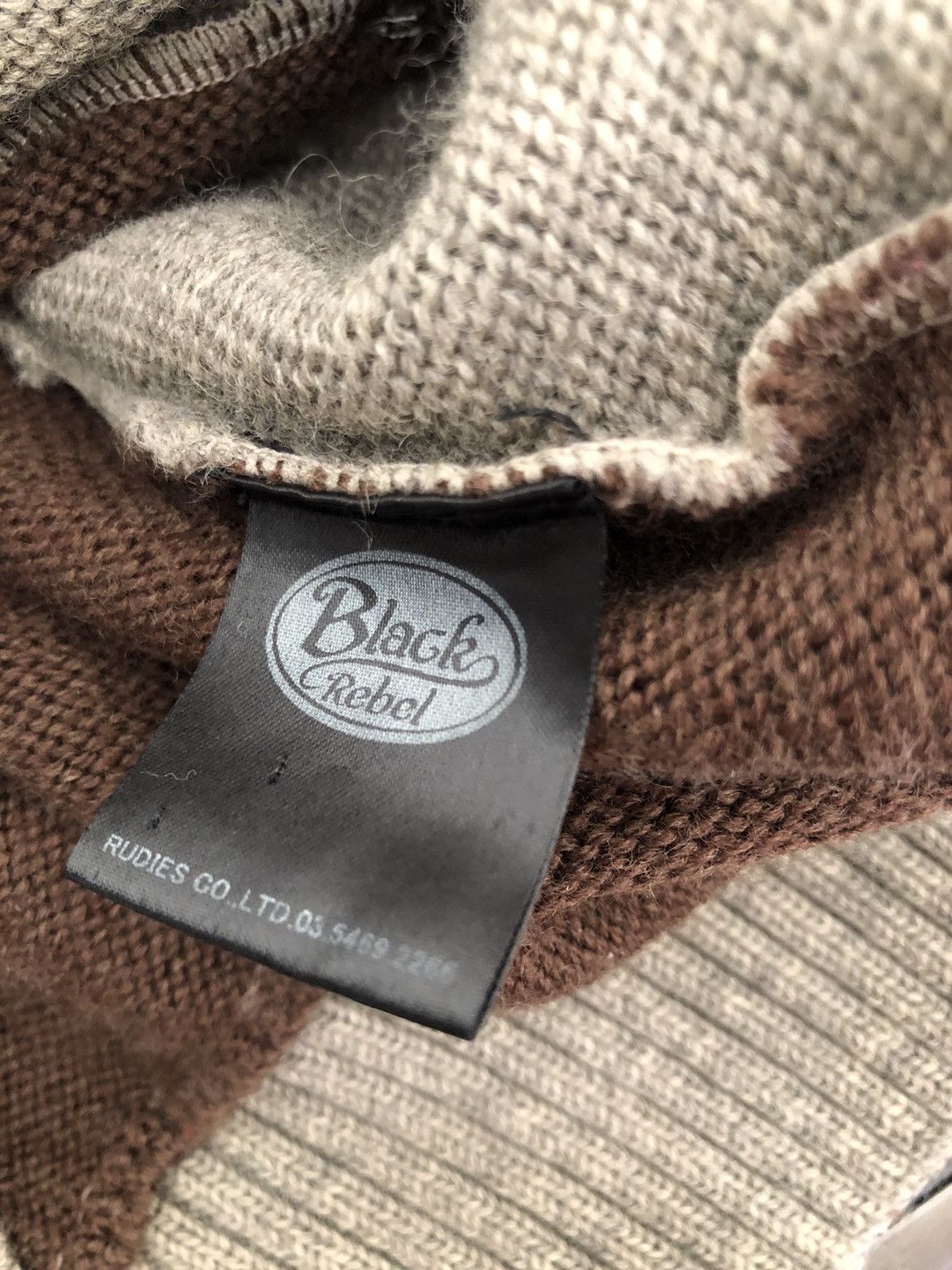 Vintage Black Rebel Japan Rebels With A Cause Two Tone Wool Cardigan Size US L / EU 52-54 / 3 - 17 Thumbnail