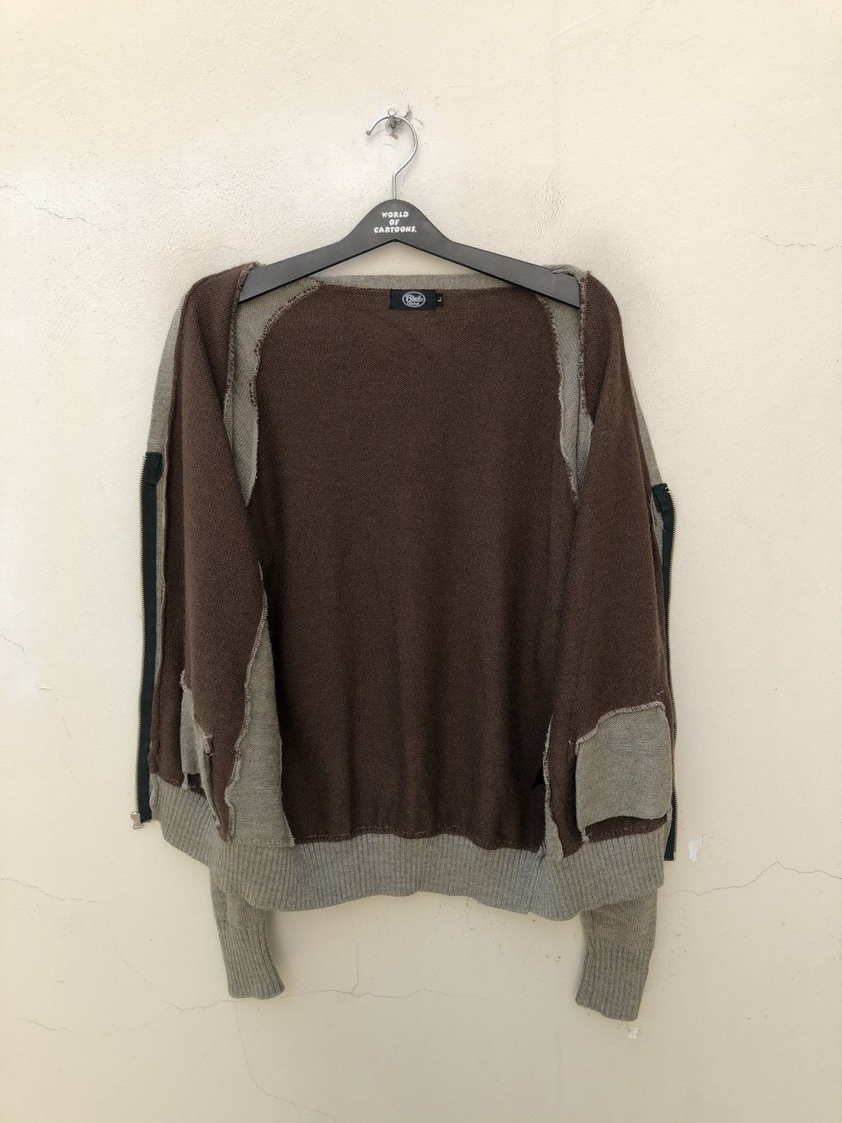 Vintage Black Rebel Japan Rebels With A Cause Two Tone Wool Cardigan Size US L / EU 52-54 / 3 - 9 Thumbnail