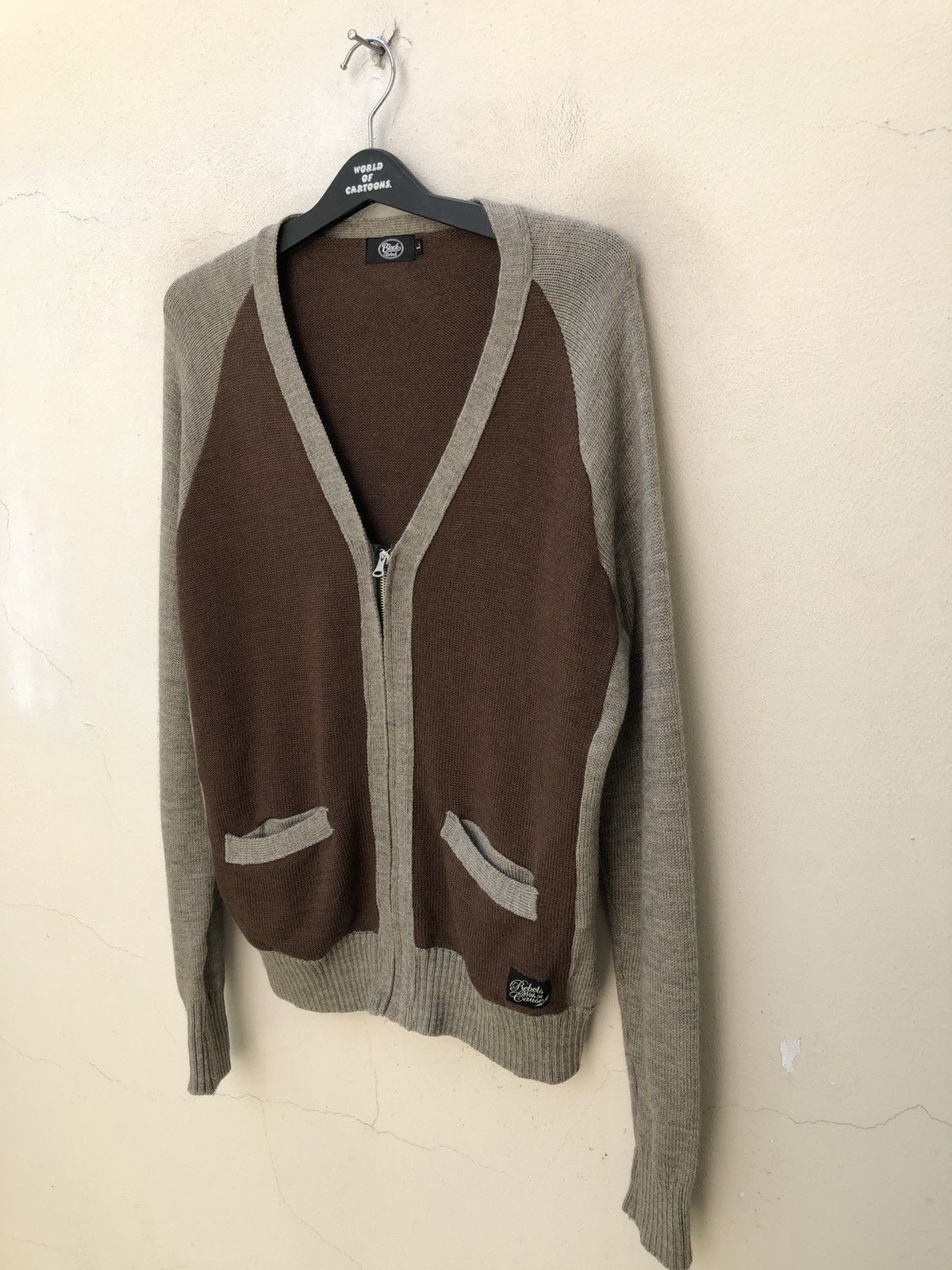 Vintage Black Rebel Japan Rebels With A Cause Two Tone Wool Cardigan Size US L / EU 52-54 / 3 - 5 Thumbnail