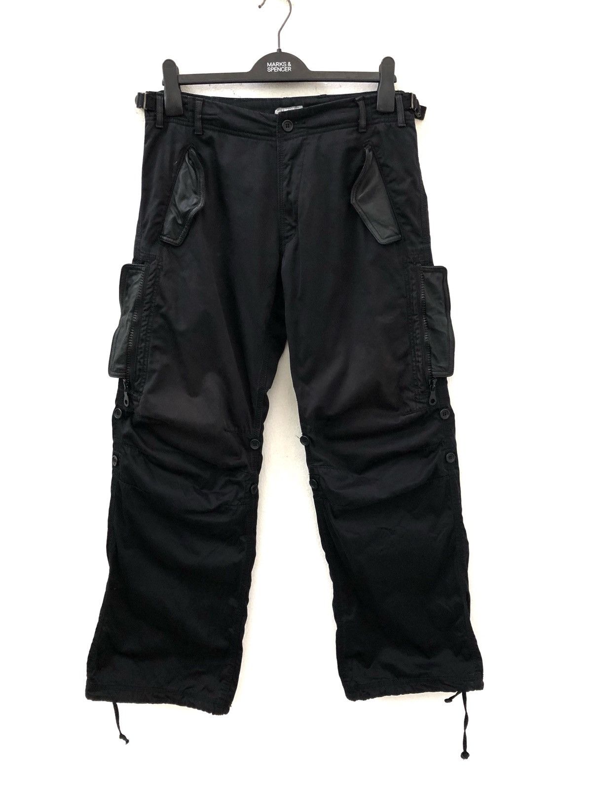 Vintage LIDAH Japan Drawstring Black Parachute Trouser Pant Size US 31 - 2 Thumbnail