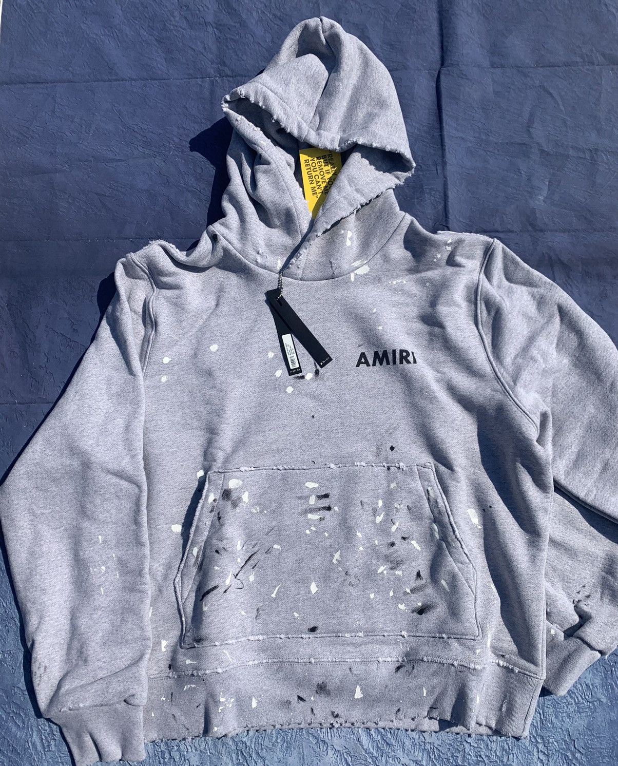 AMIRI, Shirts, Amiri Grey Paint Splatter Hoodie Size Small