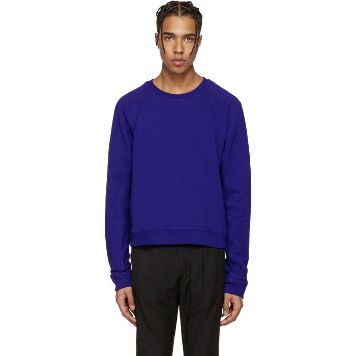 Haider Ackermann Haider Ackermann Indigo Cropped Sweatshirt Size US XXS / EU 40 - 1 Thumbnail