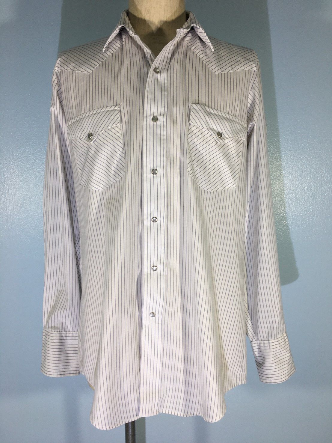 Early 00's Armita Denim Cowboy Western Style Pearl Snap Popper Long Sleeve Shirt