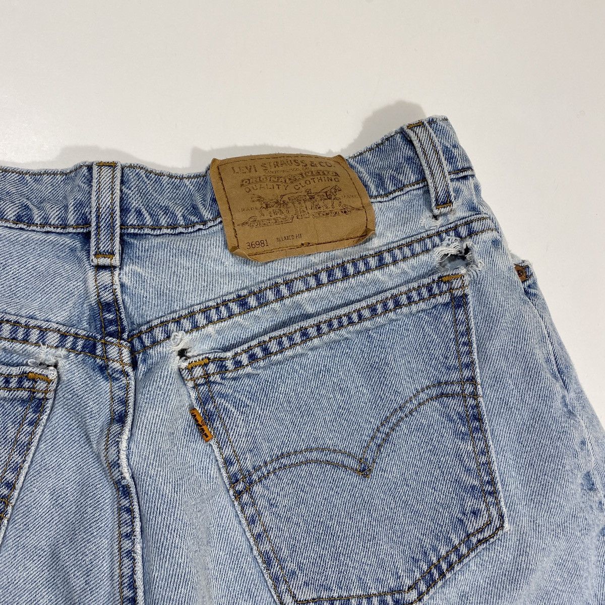 Levi's × Vintage Vintage Distressed Levi’s Orange Tab Shorts Size US 32 / EU 48 - 3 Thumbnail