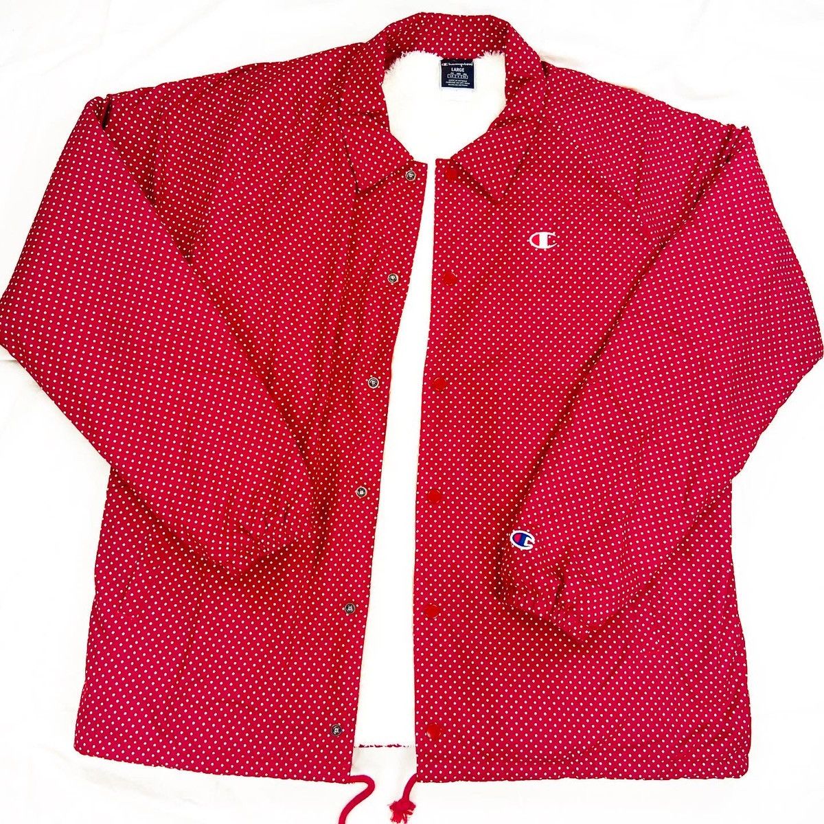 Champion CHAMPION RED MONOGRAM FLEECE BOMBER COACH JACKET Size US L / EU 52-54 / 3 - 1 Thumbnail
