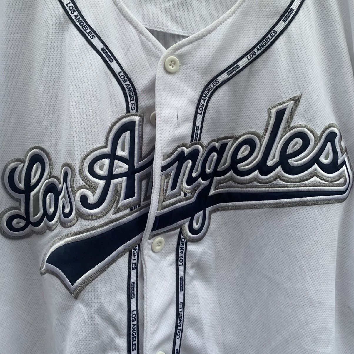 MLB × Vintage Vintage Los Angeles Spell Out MLB Button Ups Jersey Size US L / EU 52-54 / 3 - 3 Thumbnail