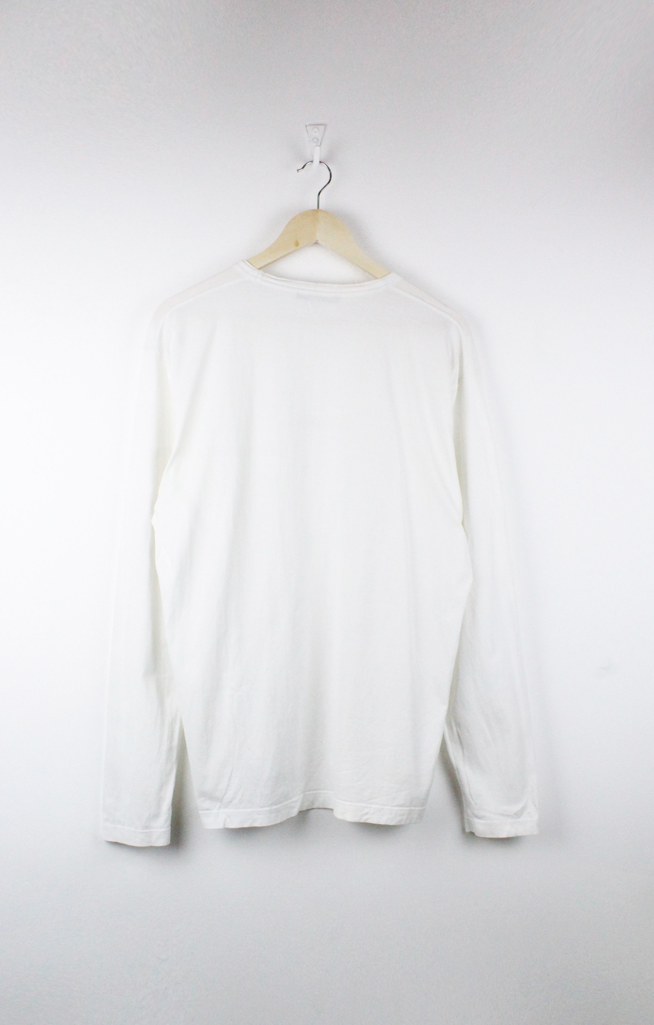 Acne Studios Acne Studios White Nash Face Logo Long Sleeve Crew T-shirt Size US L / EU 52-54 / 3 - 5 Thumbnail
