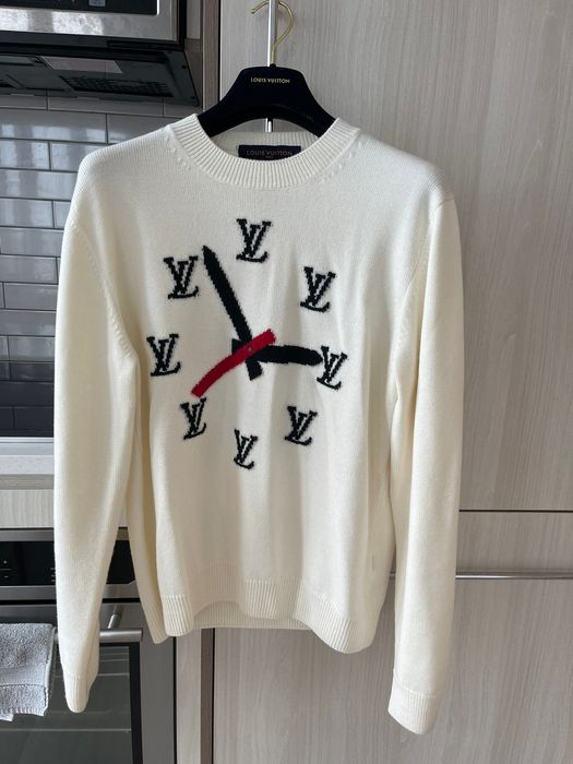 Louis Vuitton 2021 Clock Intarsia Pullover - Neutrals Sweaters