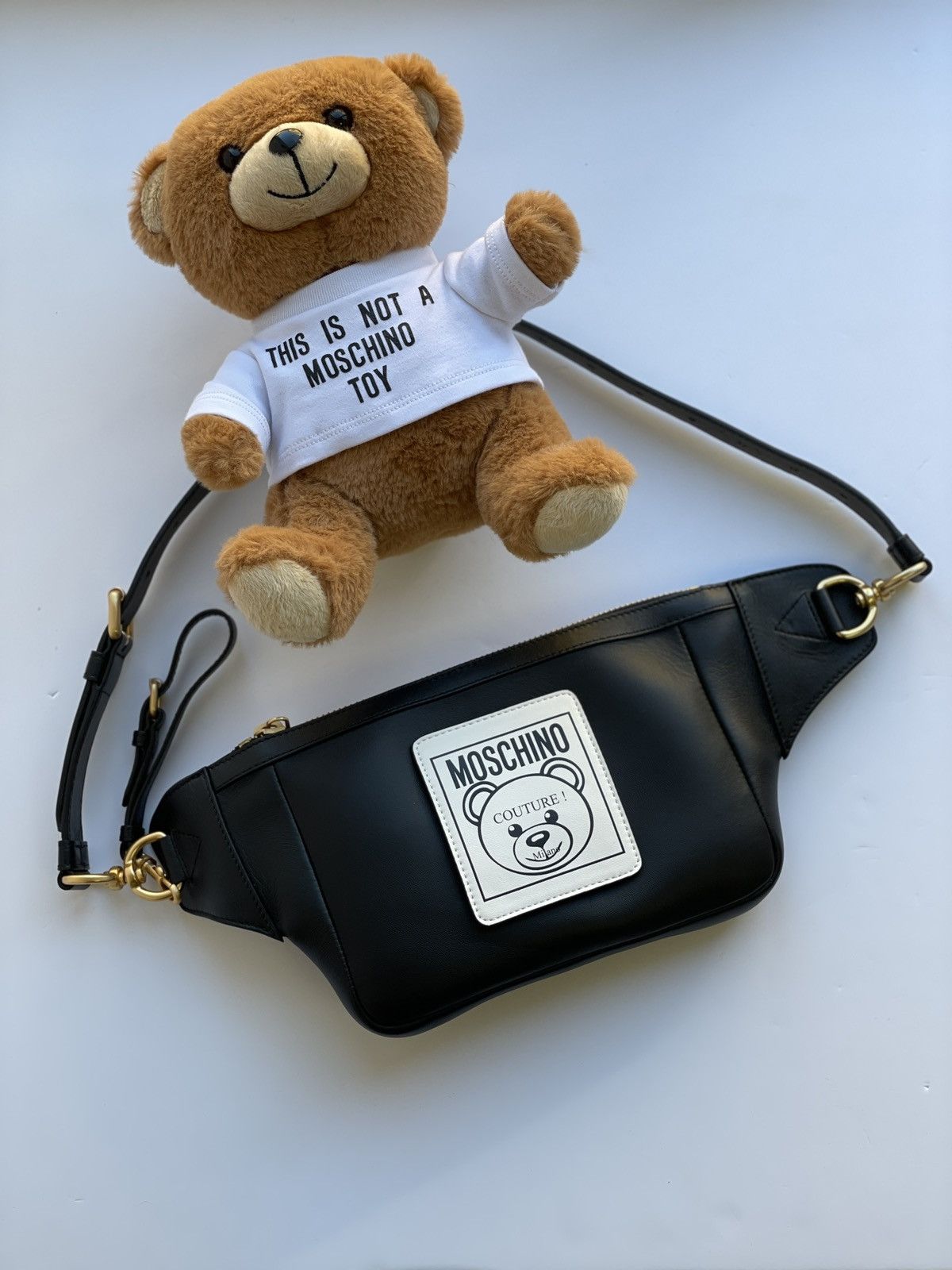 Offers Authentic Moschino couture teddy bear belt bag