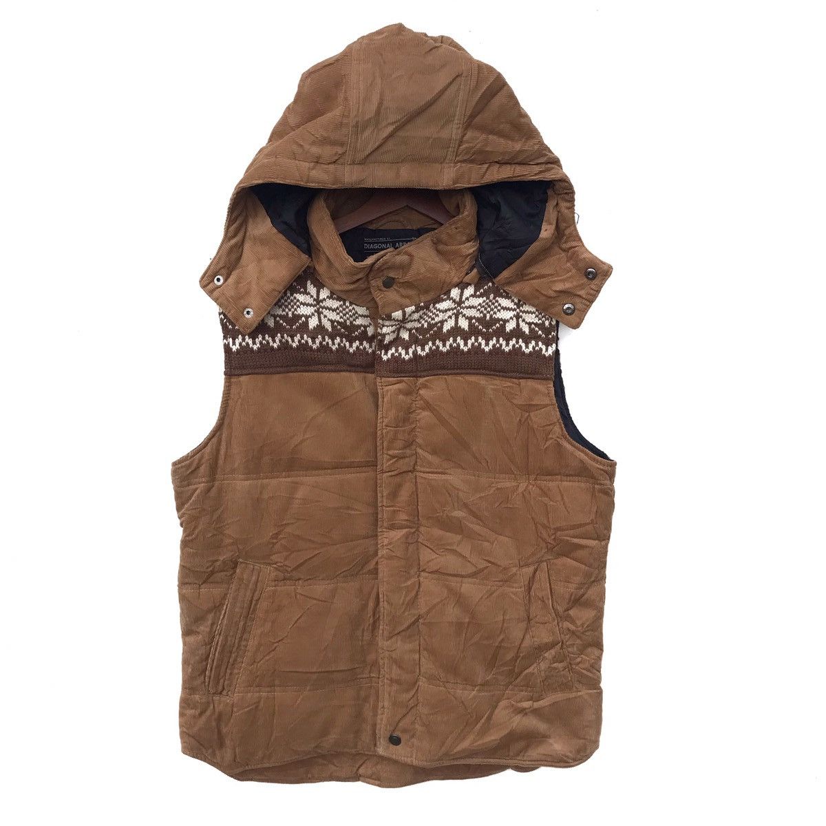 Diagonal Arrow Hoodie Bandana Vest Jacket